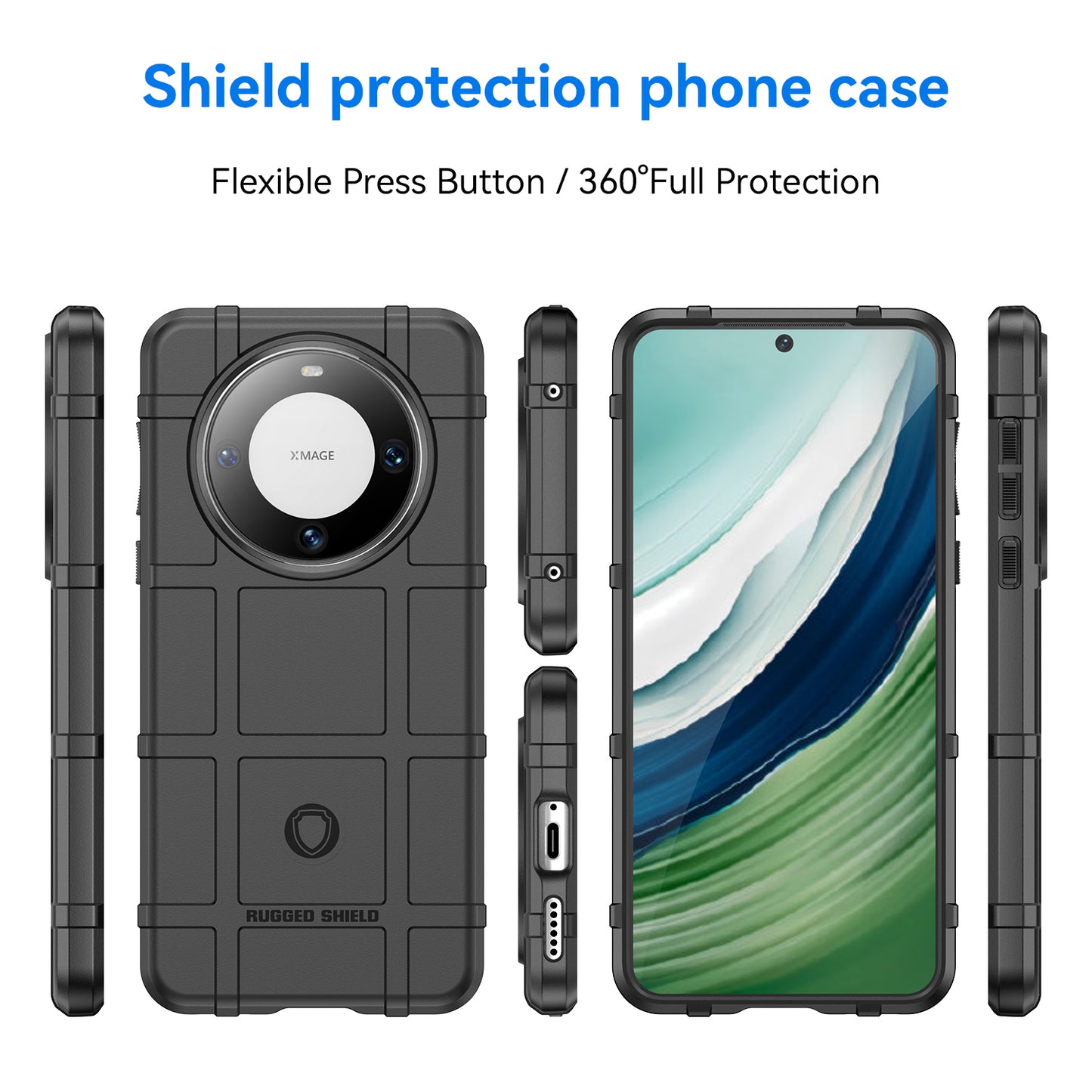 For Huawei Mate 60 Case Anti-scratch Square Grid Texture TPU Phone Protector