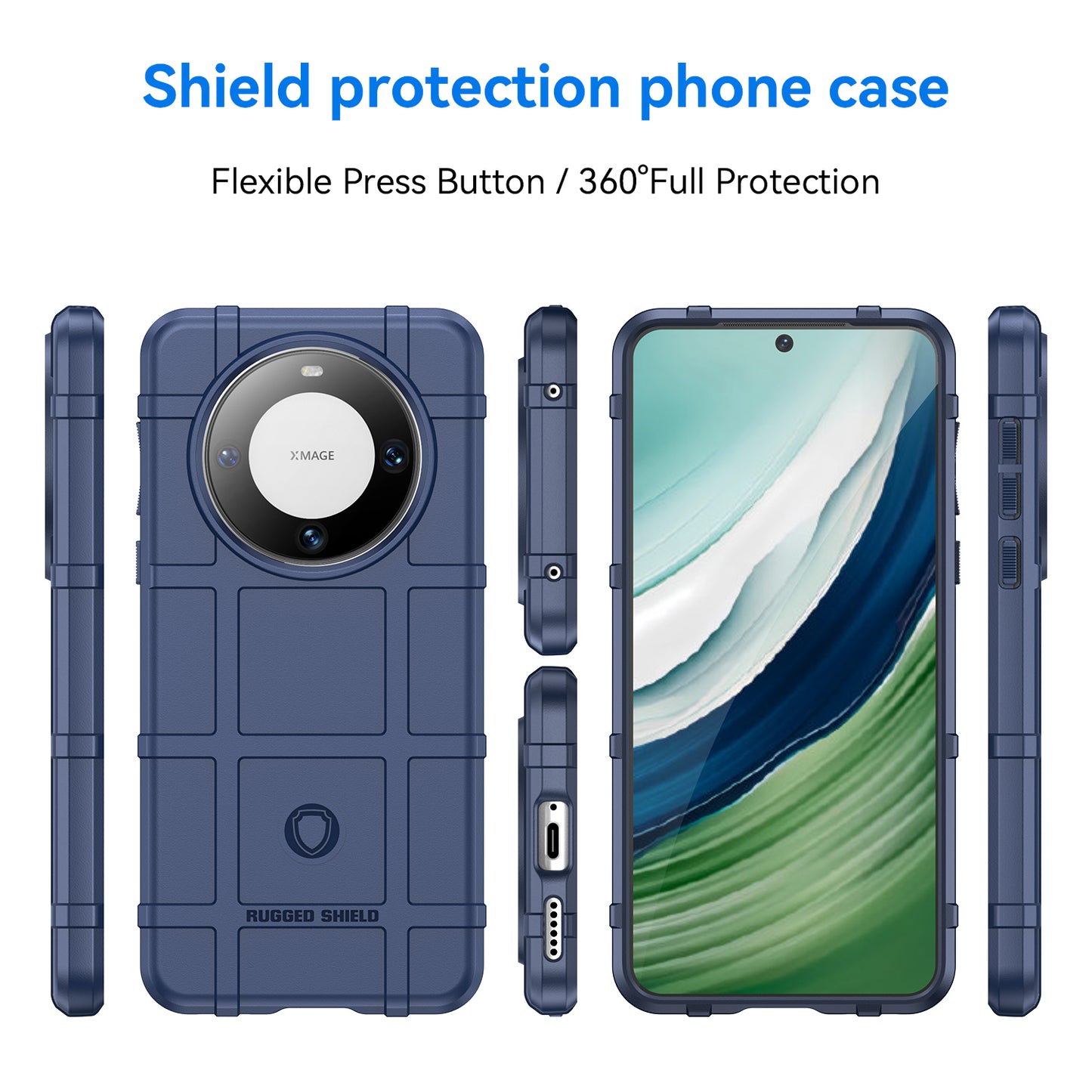 For Huawei Mate 60 Case Anti-scratch Square Grid Texture TPU Phone Protector