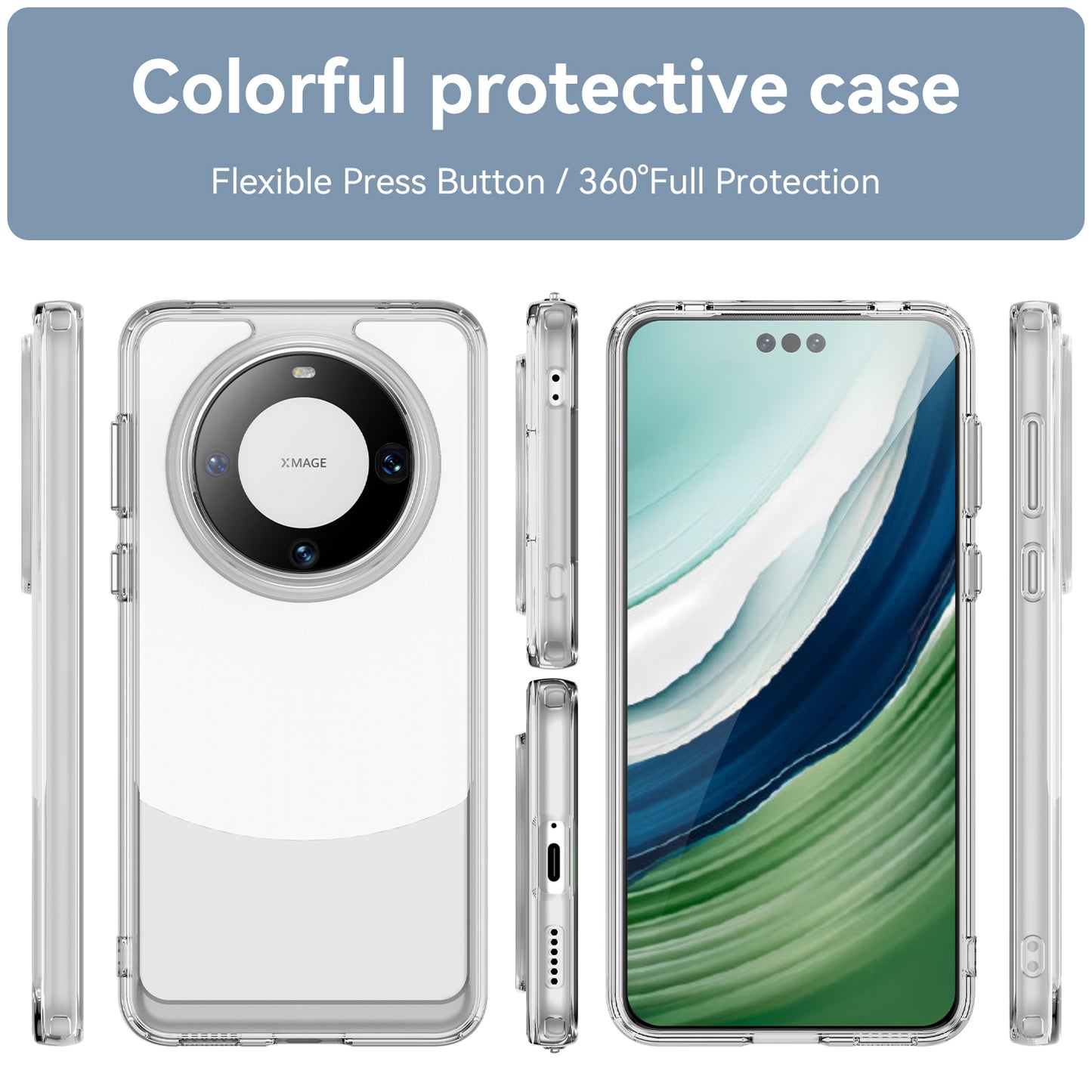 For Huawei Mate 60 Pro Case TPU+Acrylic Drop-proof Phone Cover