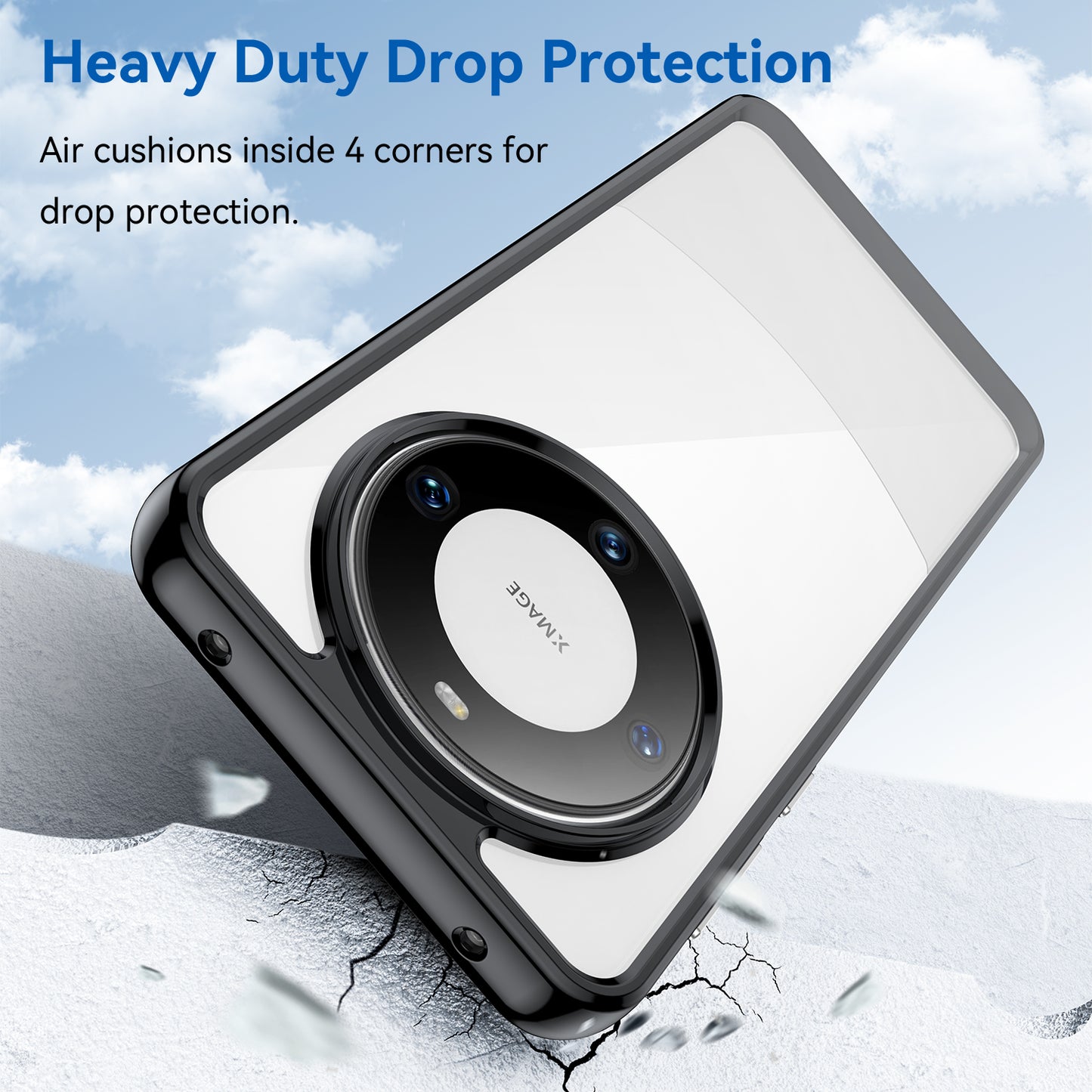 For Huawei Mate 60 Cover Drop-proof TPU+Acrylic Phone Case