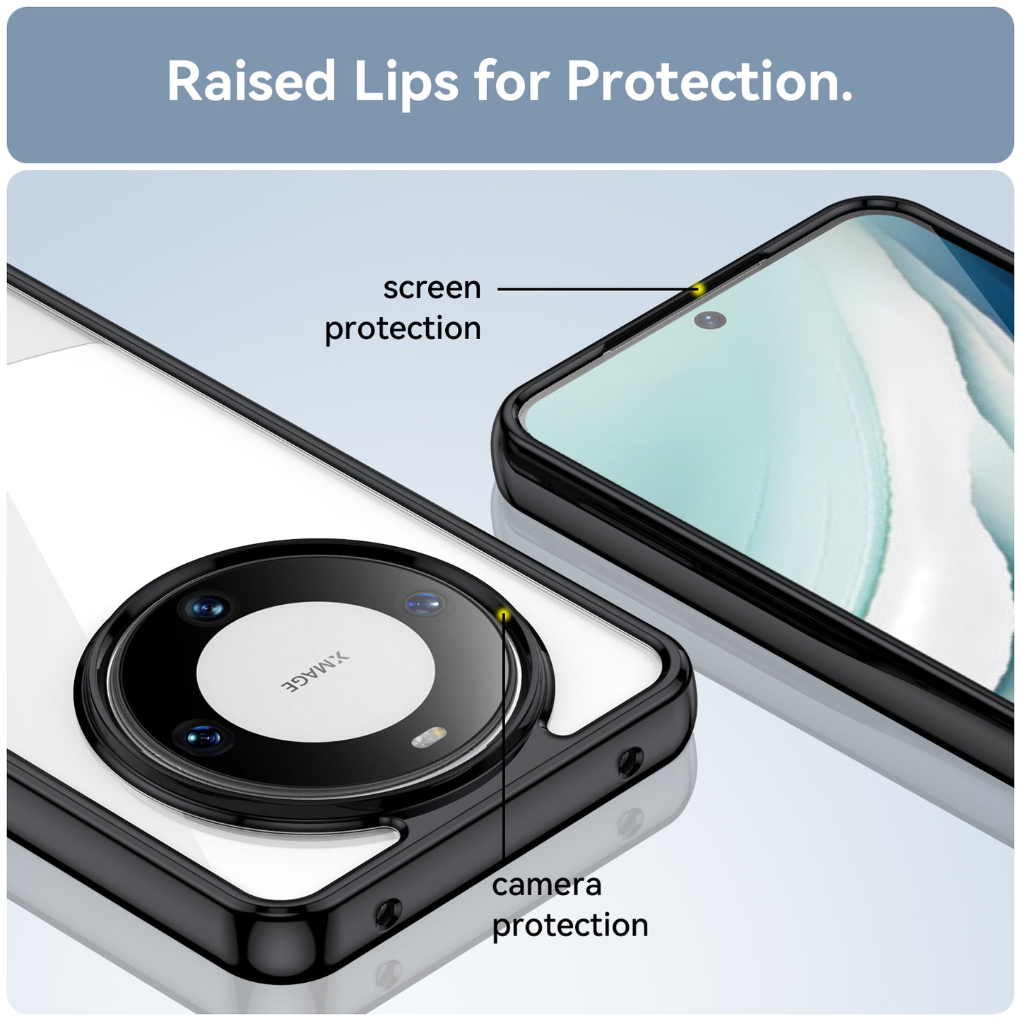 For Huawei Mate 60 Cover Drop-proof TPU+Acrylic Phone Case