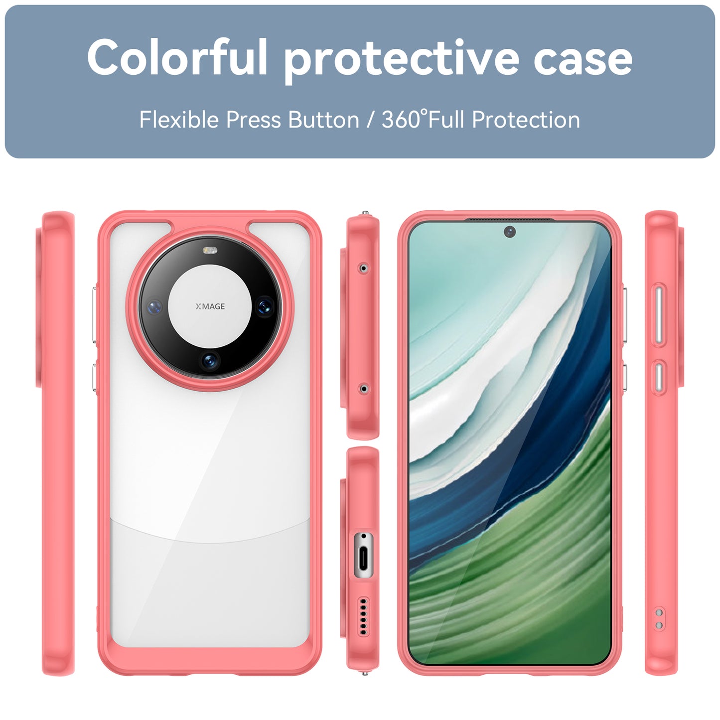 For Huawei Mate 60 Cover Drop-proof TPU+Acrylic Phone Case
