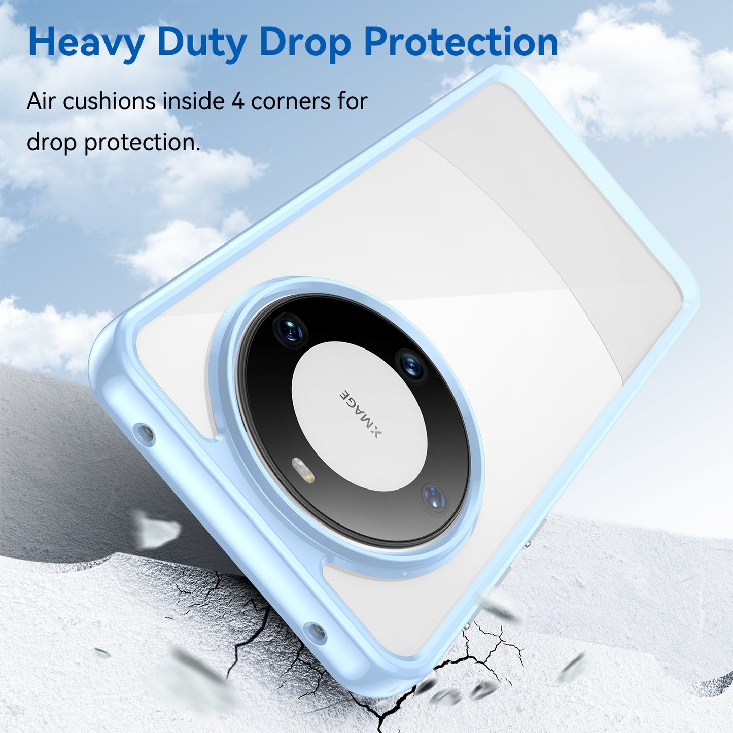 For Huawei Mate 60 Cover Drop-proof TPU+Acrylic Phone Case