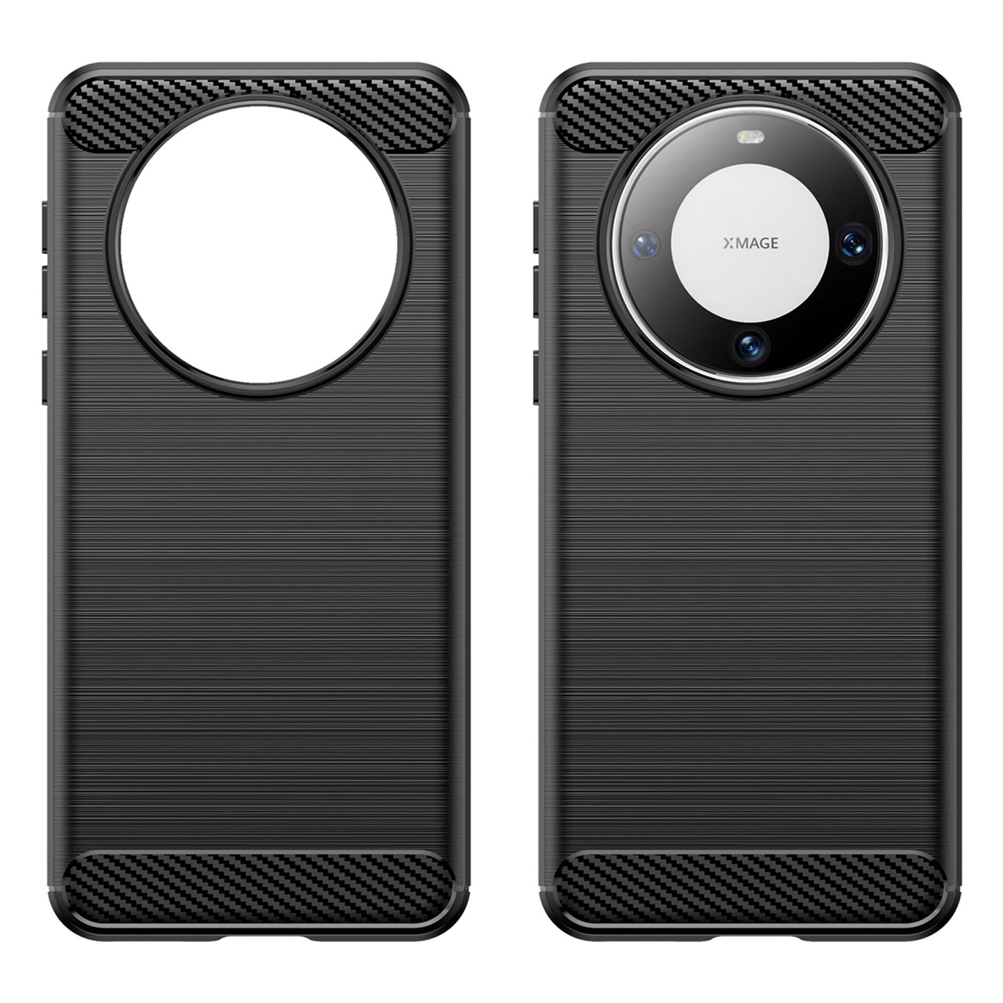 For Huawei Mate 60 Pro Case Slim Carbon Fiber Texture Brushed Phone Back Cover