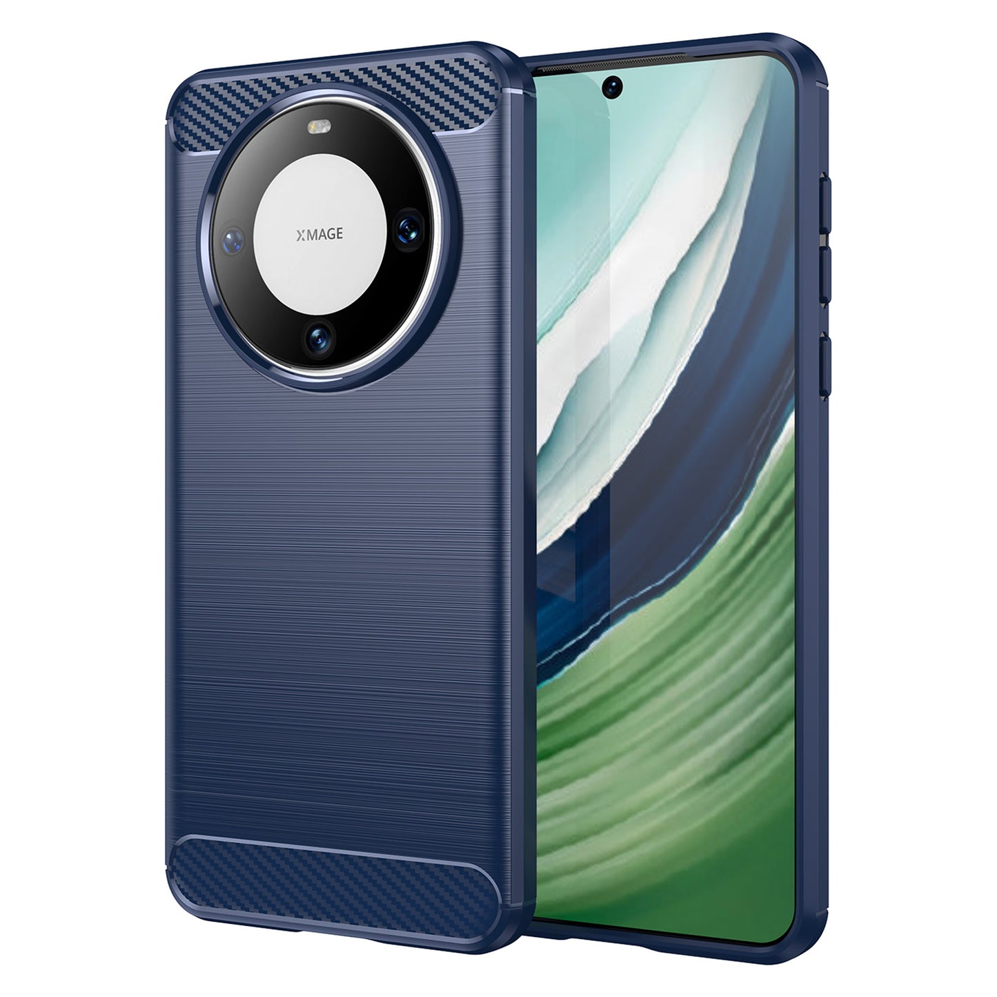 For Huawei Mate 60 Pro Case Slim Carbon Fiber Texture Brushed Phone Back Cover