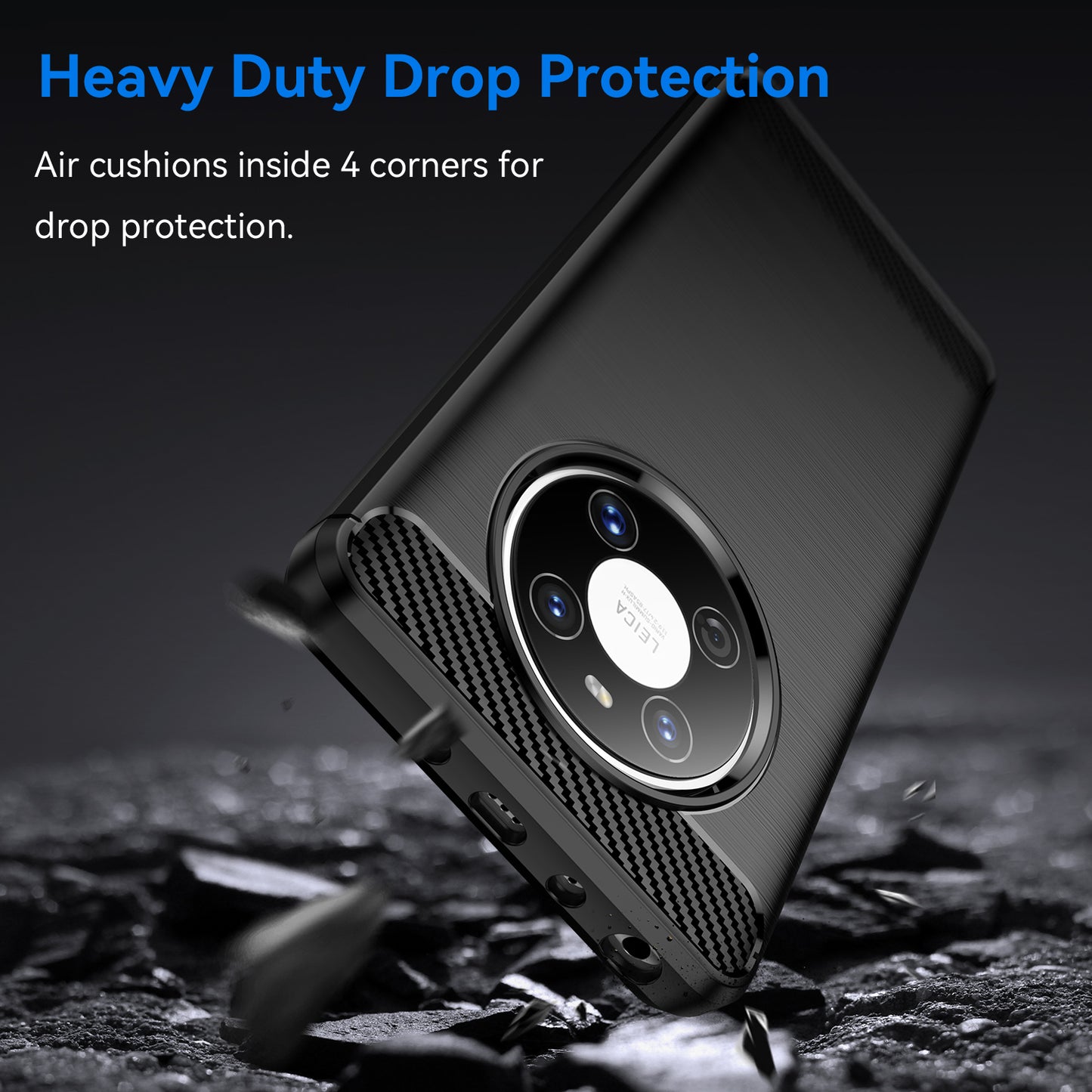 For Huawei Mate 40E / Mate 40 Case Slim-Fit Carbon Fiber Texture Phone Cover TPU Shell