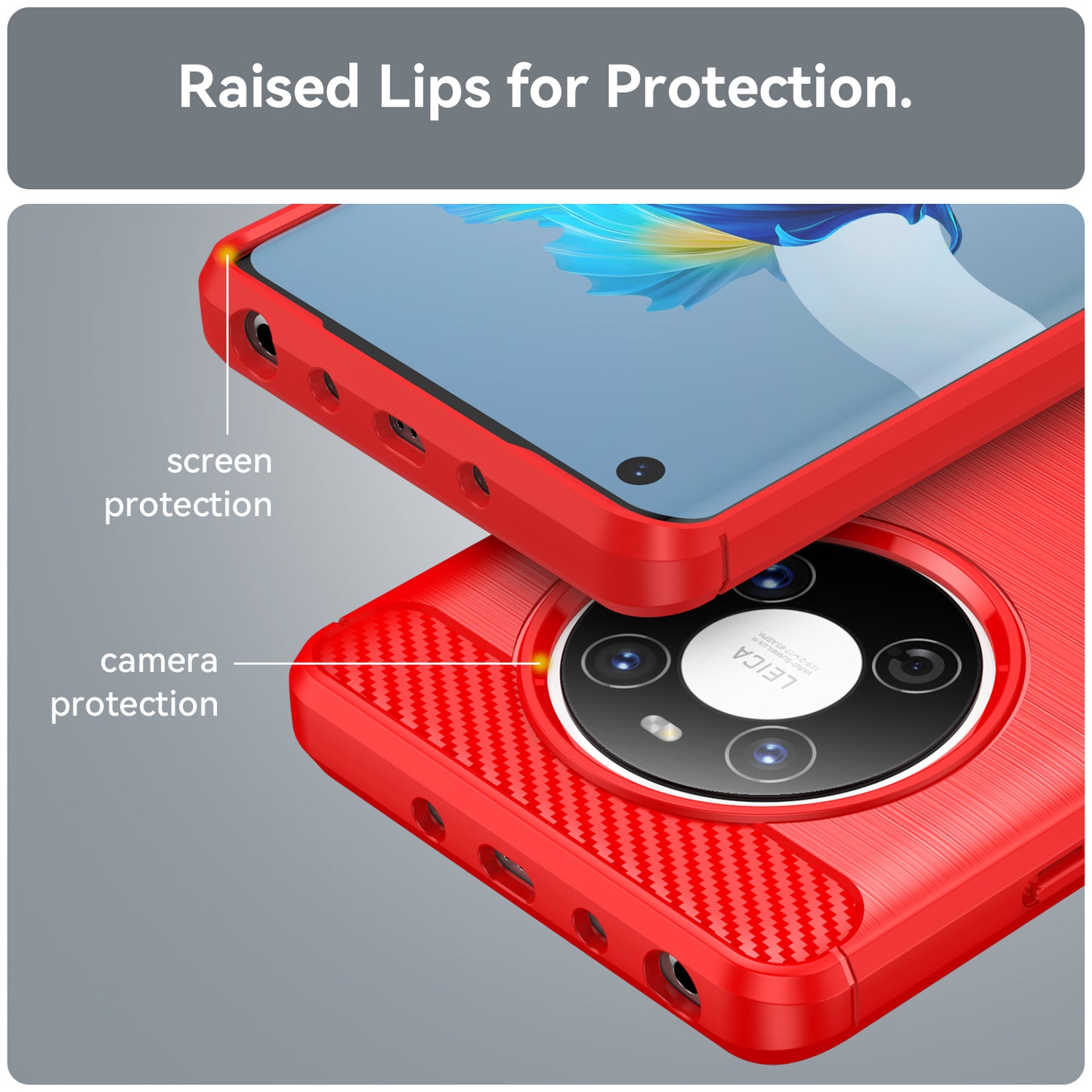 For Huawei Mate 40E / Mate 40 Case Slim-Fit Carbon Fiber Texture Phone Cover TPU Shell