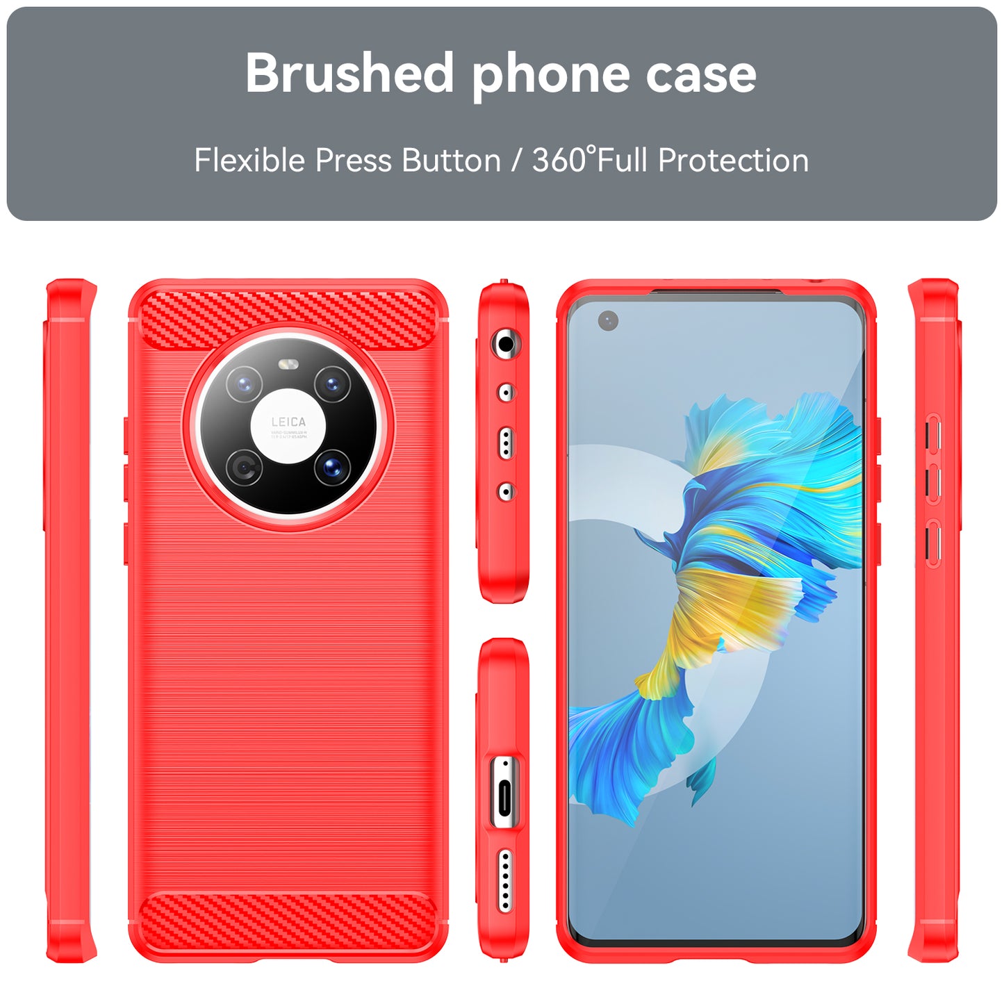 For Huawei Mate 40E / Mate 40 Case Slim-Fit Carbon Fiber Texture Phone Cover TPU Shell