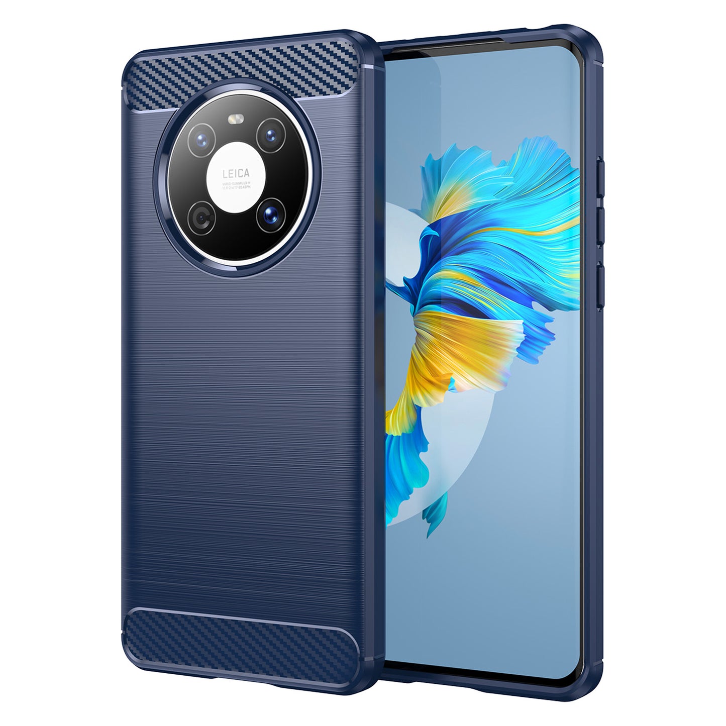 For Huawei Mate 40E / Mate 40 Case Slim-Fit Carbon Fiber Texture Phone Cover TPU Shell