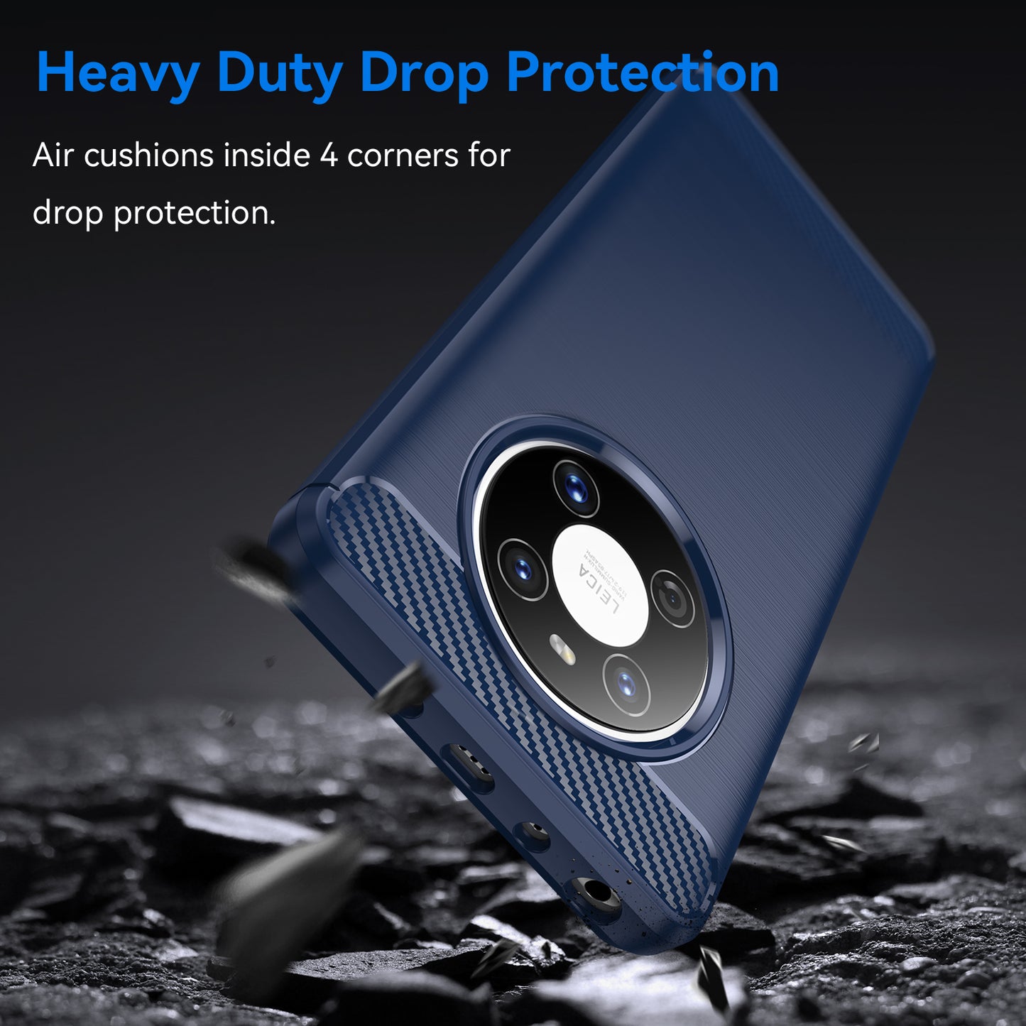 For Huawei Mate 40E / Mate 40 Case Slim-Fit Carbon Fiber Texture Phone Cover TPU Shell