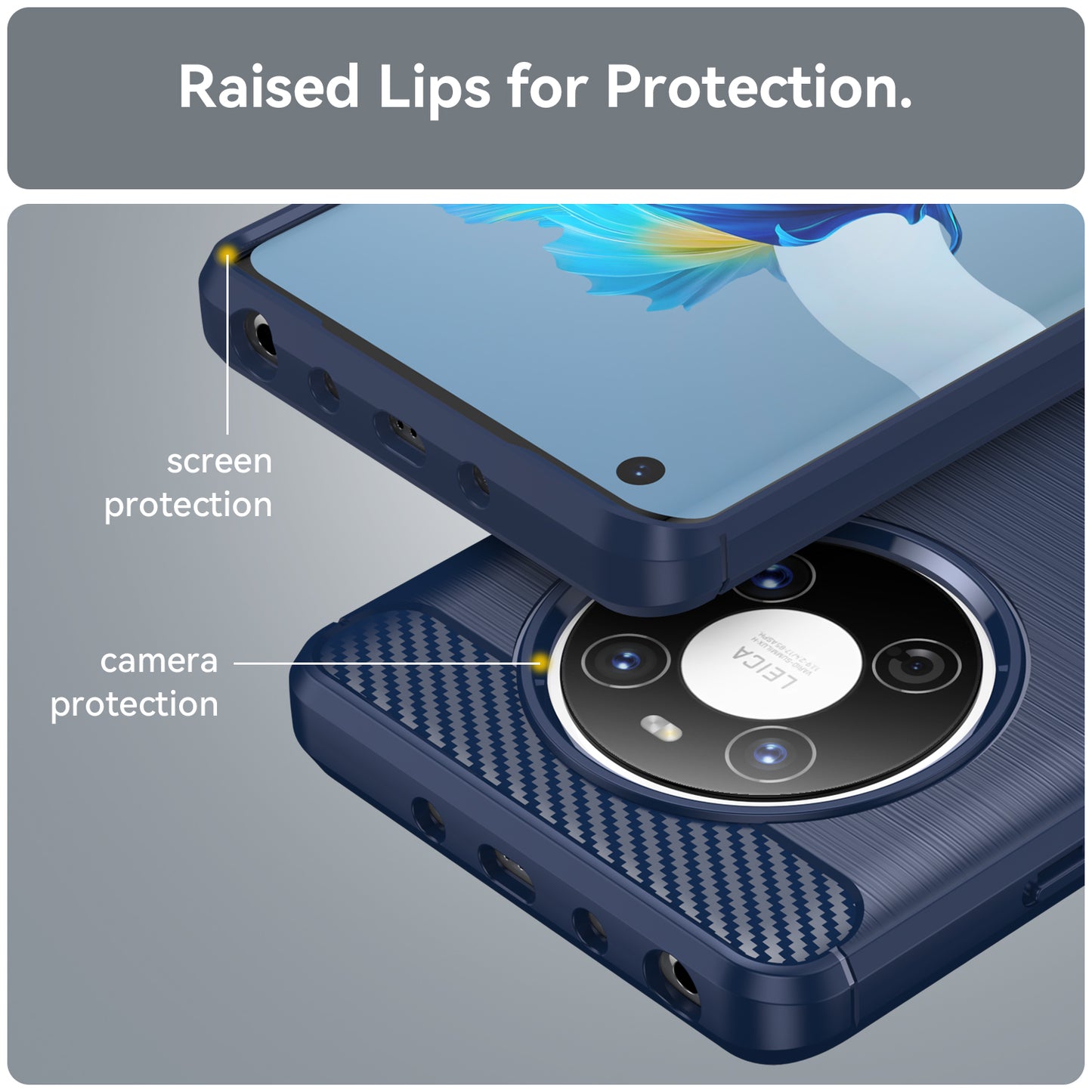 For Huawei Mate 40E / Mate 40 Case Slim-Fit Carbon Fiber Texture Phone Cover TPU Shell