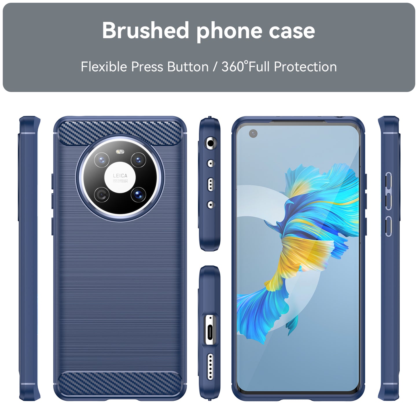 For Huawei Mate 40E / Mate 40 Case Slim-Fit Carbon Fiber Texture Phone Cover TPU Shell