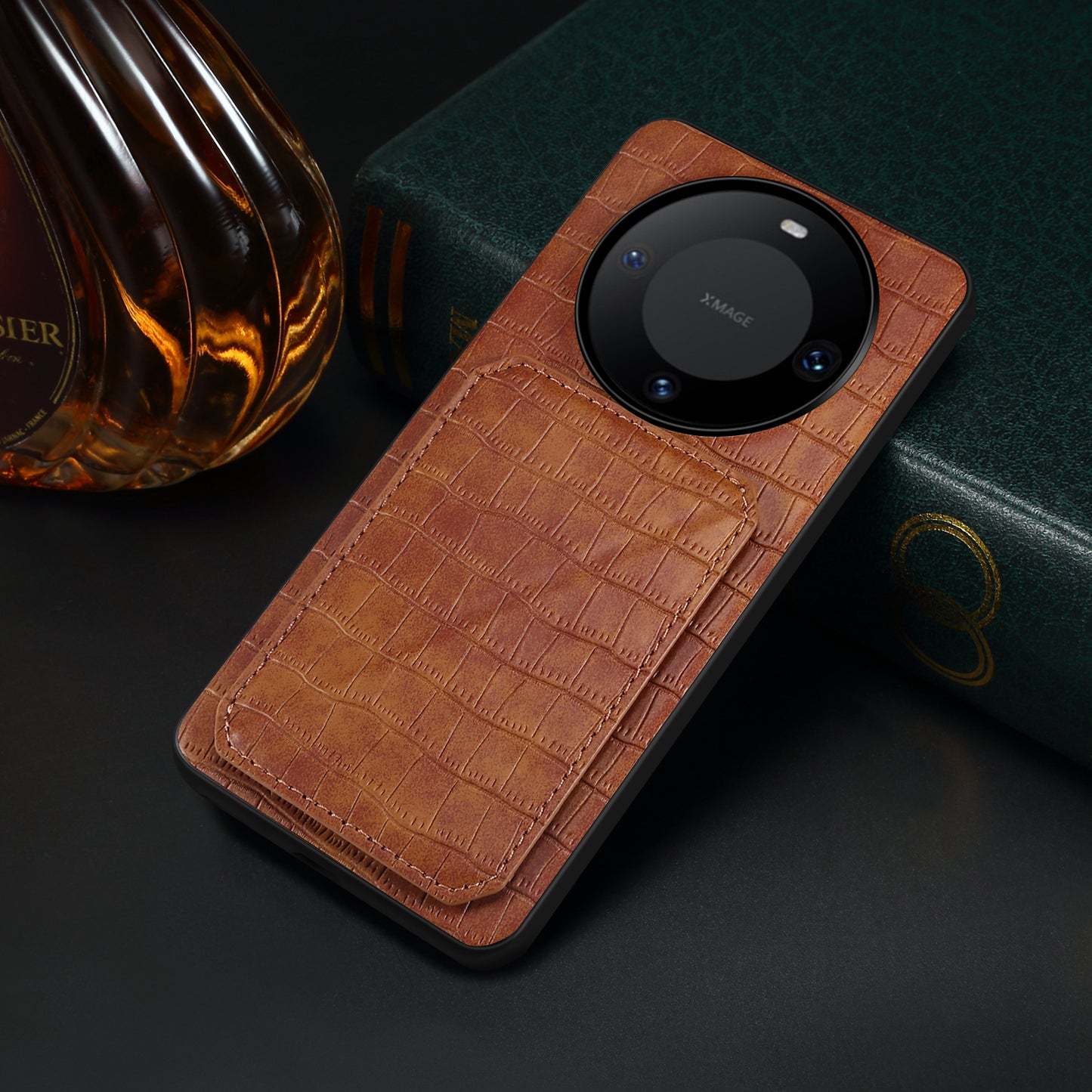For Huawei Mate 60 Pro / 60 Pro+ Case Card Holder Crocodile Texture PU Leather+PC+TPU Phone Cover