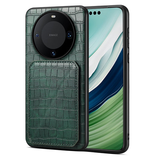 For Huawei Mate 60 Pro / 60 Pro+ Case Card Holder Crocodile Texture PU Leather+PC+TPU Phone Cover