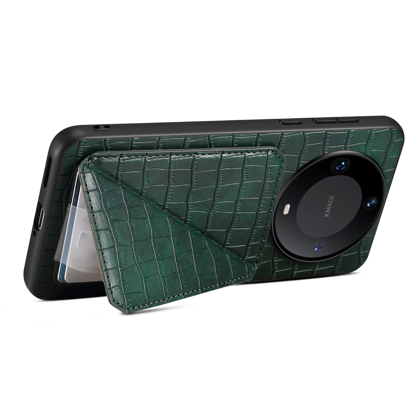 For Huawei Mate 60 Pro / 60 Pro+ Case Card Holder Crocodile Texture PU Leather+PC+TPU Phone Cover
