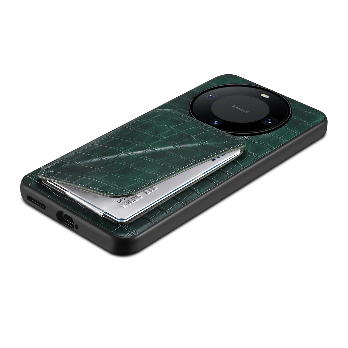 For Huawei Mate 60 Pro / 60 Pro+ Case Card Holder Crocodile Texture PU Leather+PC+TPU Phone Cover