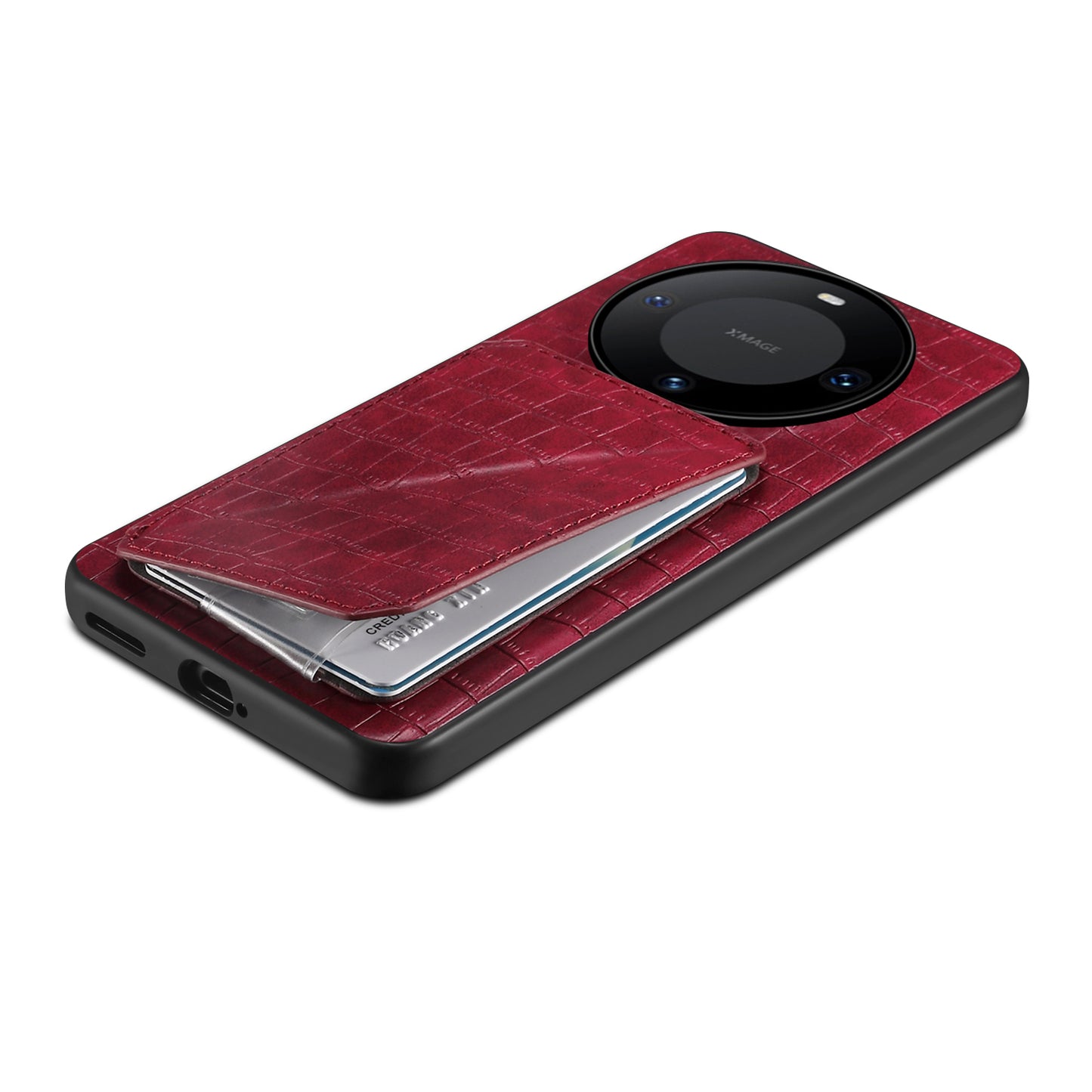 For Huawei Mate 60 Pro / 60 Pro+ Case Card Holder Crocodile Texture PU Leather+PC+TPU Phone Cover