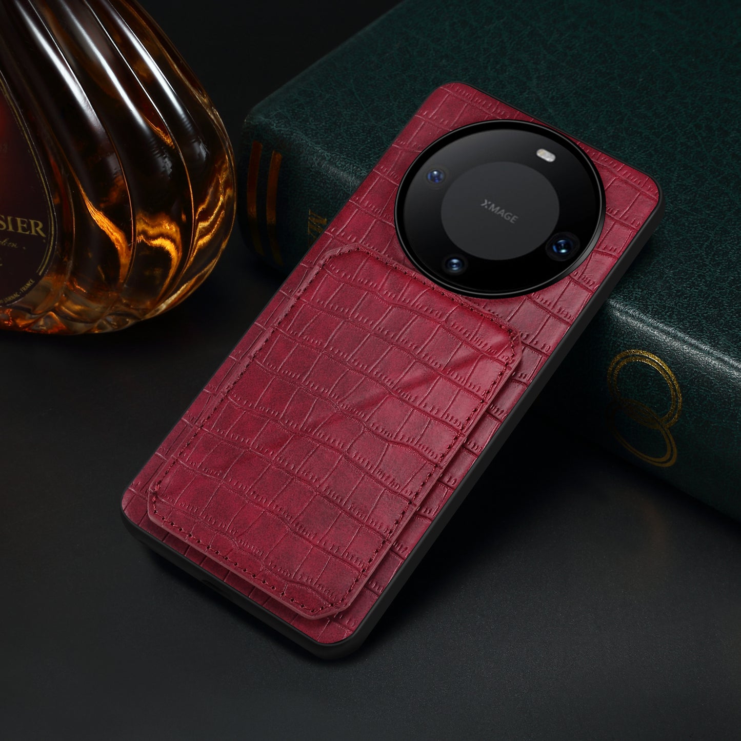 For Huawei Mate 60 Pro / 60 Pro+ Case Card Holder Crocodile Texture PU Leather+PC+TPU Phone Cover