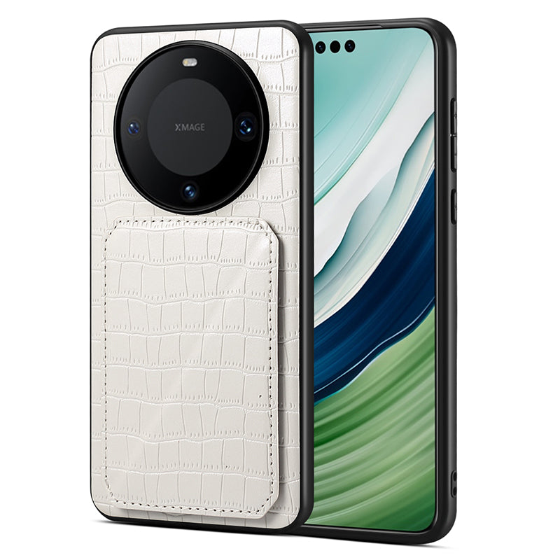 For Huawei Mate 60 Pro / 60 Pro+ Case Card Holder Crocodile Texture PU Leather+PC+TPU Phone Cover