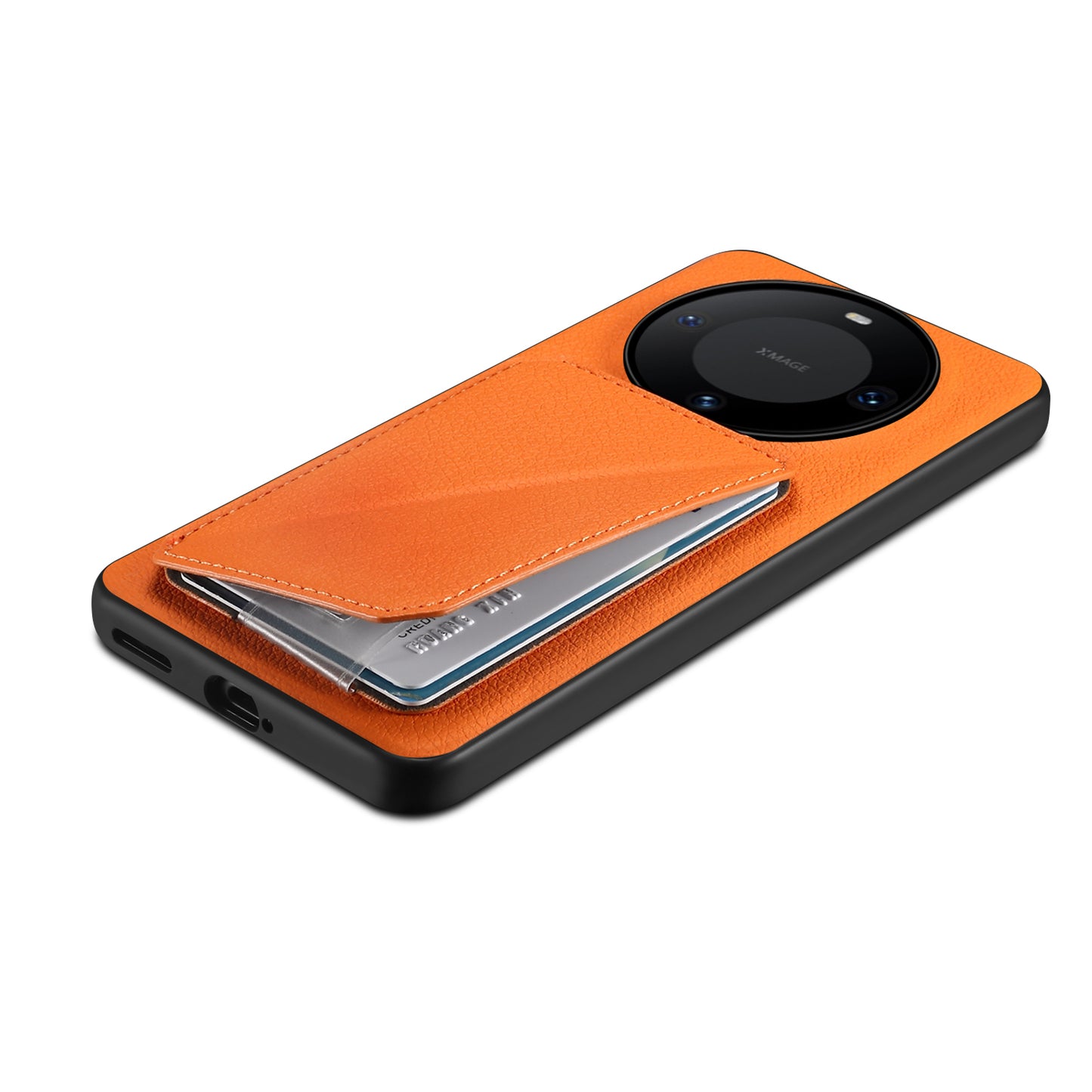 For Huawei Mate 60 Pro / 60 Pro+ Case Calf Texture PU+PC+TPU Phone Shell with Card Slot