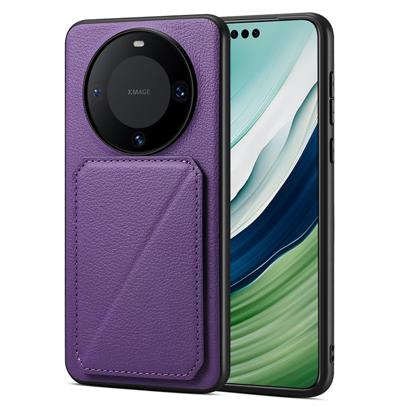 For Huawei Mate 60 Pro / 60 Pro+ Case Calf Texture PU+PC+TPU Phone Shell with Card Slot