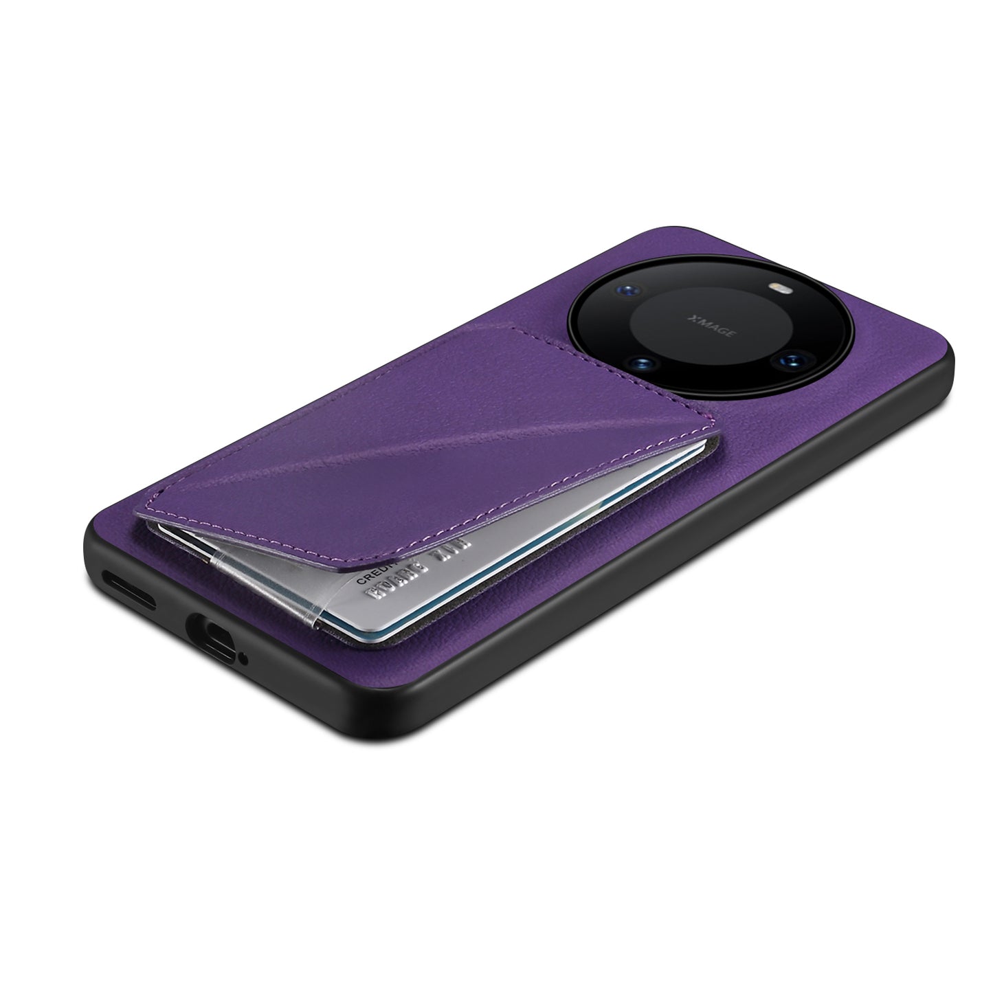 For Huawei Mate 60 Pro / 60 Pro+ Case Calf Texture PU+PC+TPU Phone Shell with Card Slot