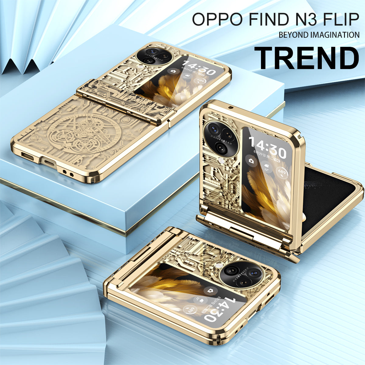 Mechanical Legend Series for Oppo Find N3 Flip 5G Case Hinde Protection PC Electroplating Cover
