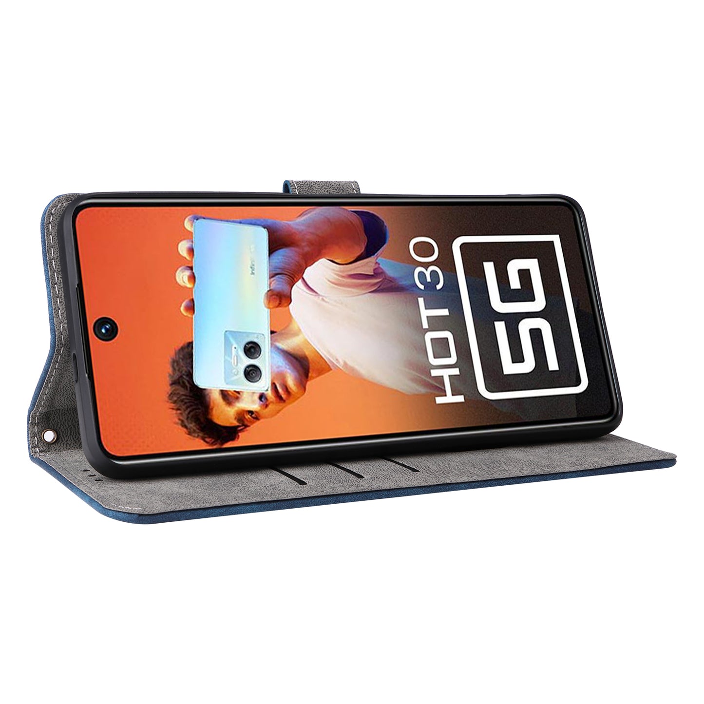For Infinix Hot 30 5G / X6832 Anti-Scratch Phone Case PU Leather Stand Cover RFID Blocking Wallet Shell with Strap