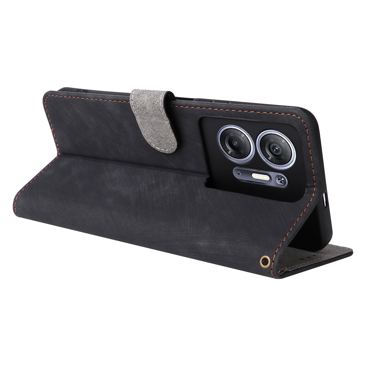 For Infinix Hot 30 5G / X6832 Anti-Scratch Phone Case PU Leather Stand Cover RFID Blocking Wallet Shell with Strap