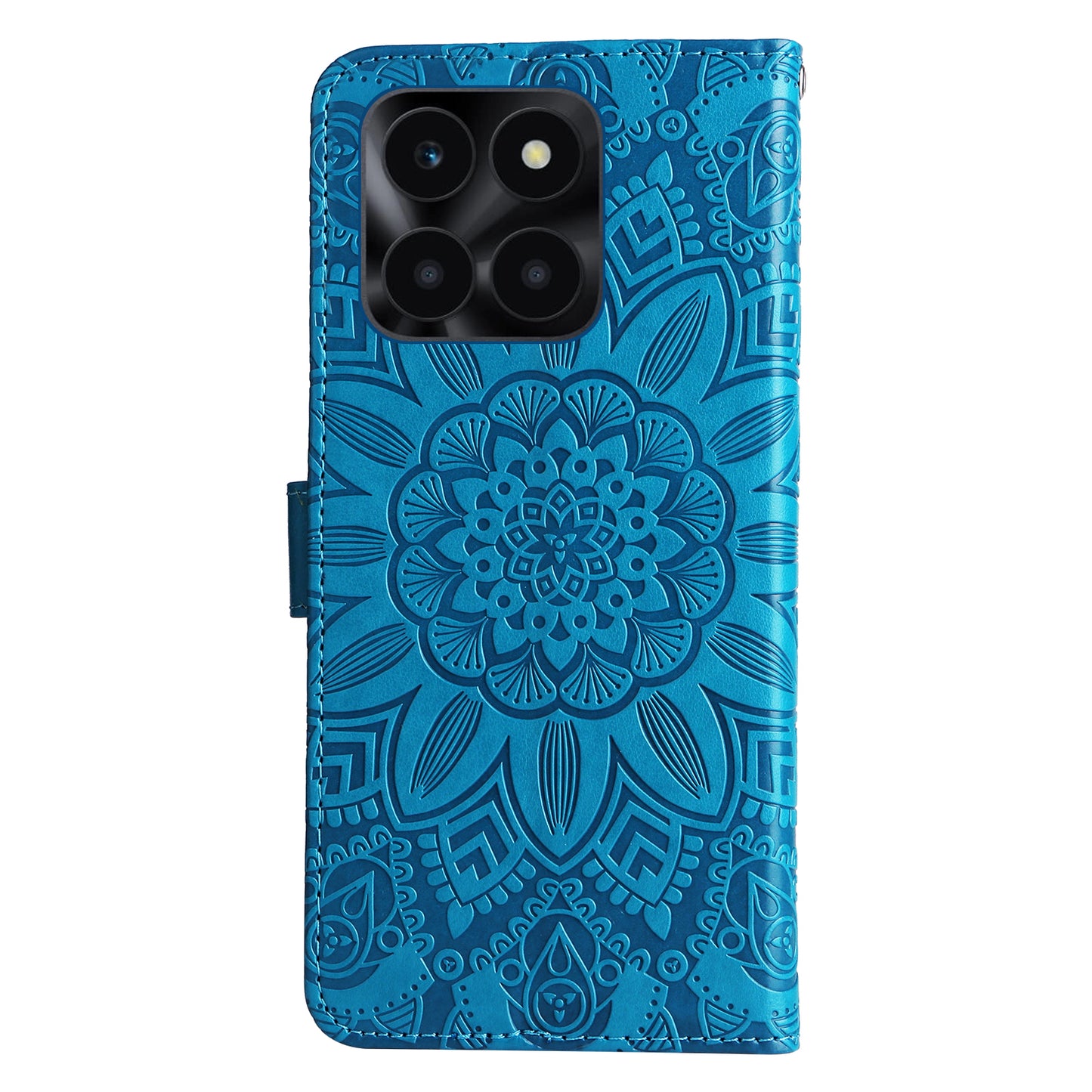 For Honor X6a 4G Case PU Leather Sunflower Imprinted Phone Cover Wallet Stand Shell