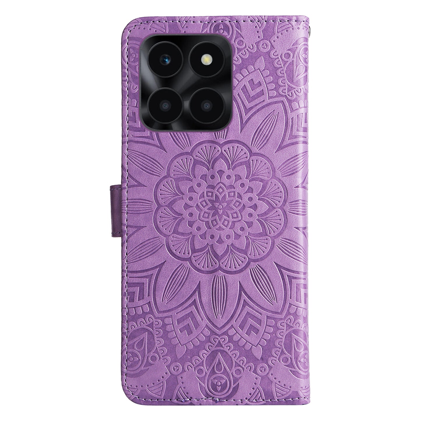 For Honor X6a 4G Case PU Leather Sunflower Imprinted Phone Cover Wallet Stand Shell
