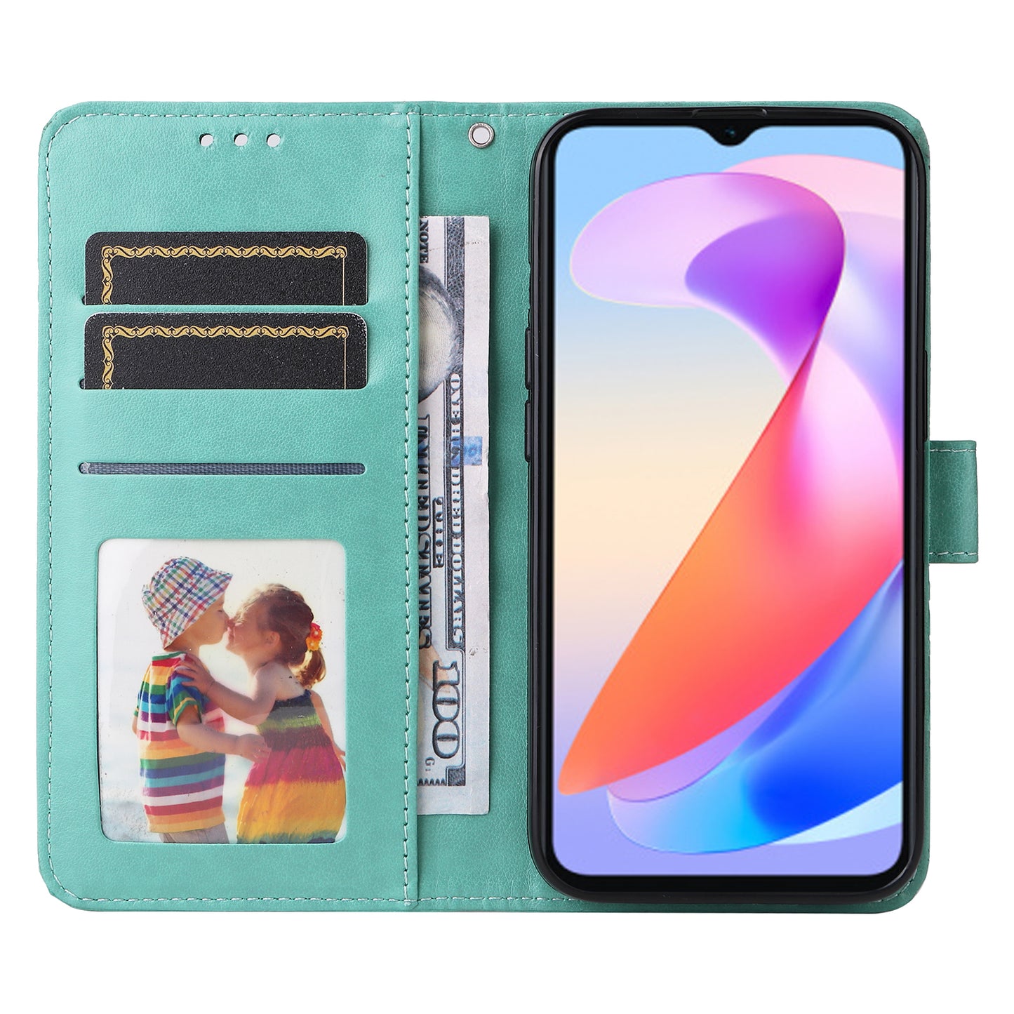 For Honor X6a 4G Case PU Leather Sunflower Imprinted Phone Cover Wallet Stand Shell