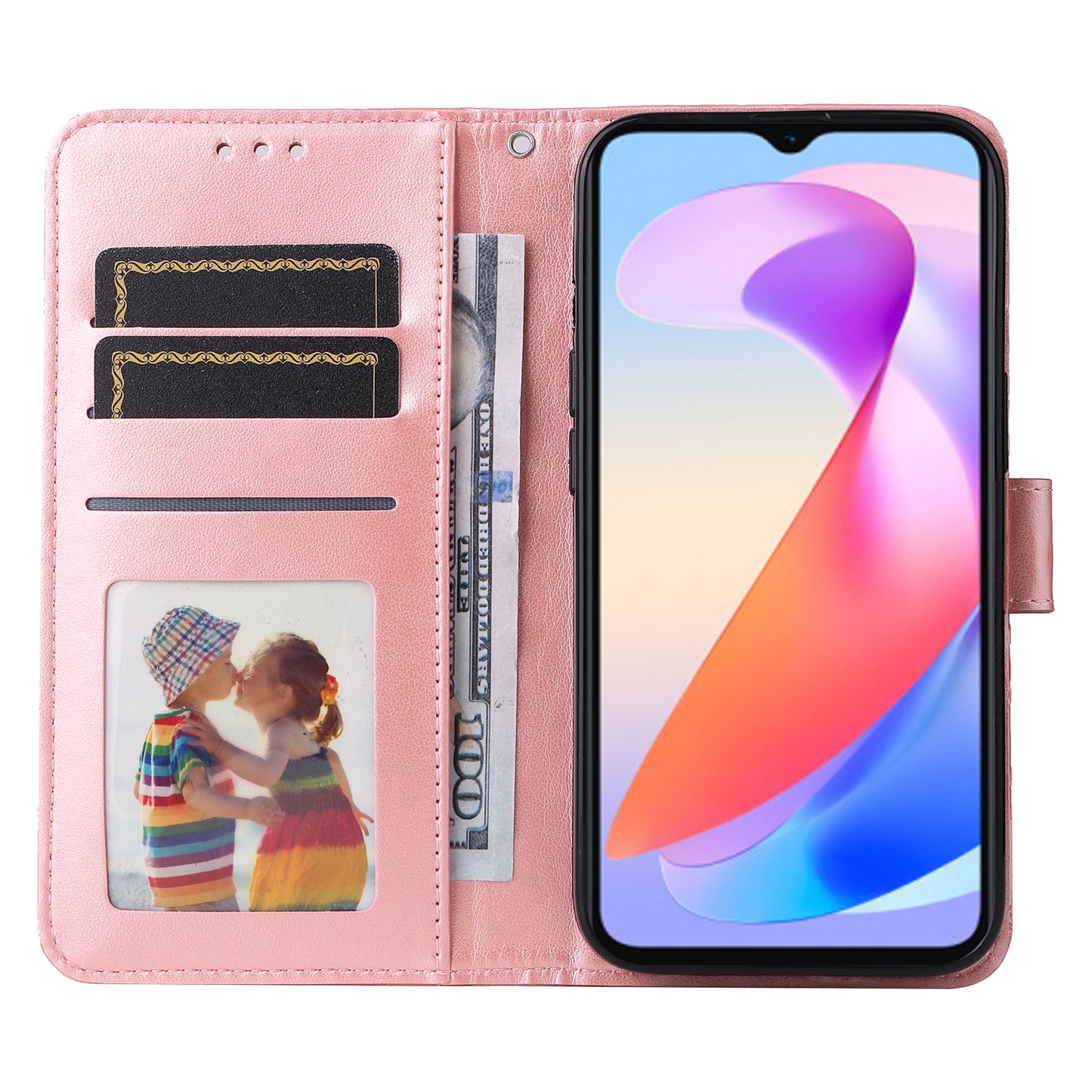 For Honor X6a 4G Case PU Leather Sunflower Imprinted Phone Cover Wallet Stand Shell