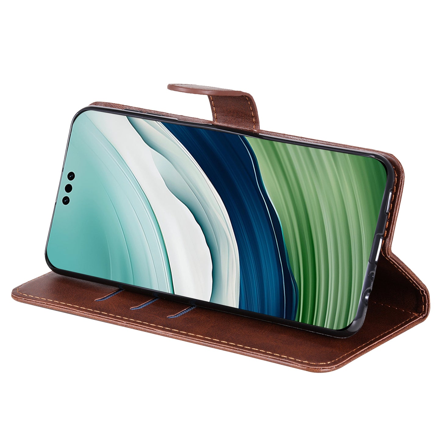 For Huawei Mate 60 Pro Case Shockproof Calf Texture Zipper Wallet Stand Smartphone Cover