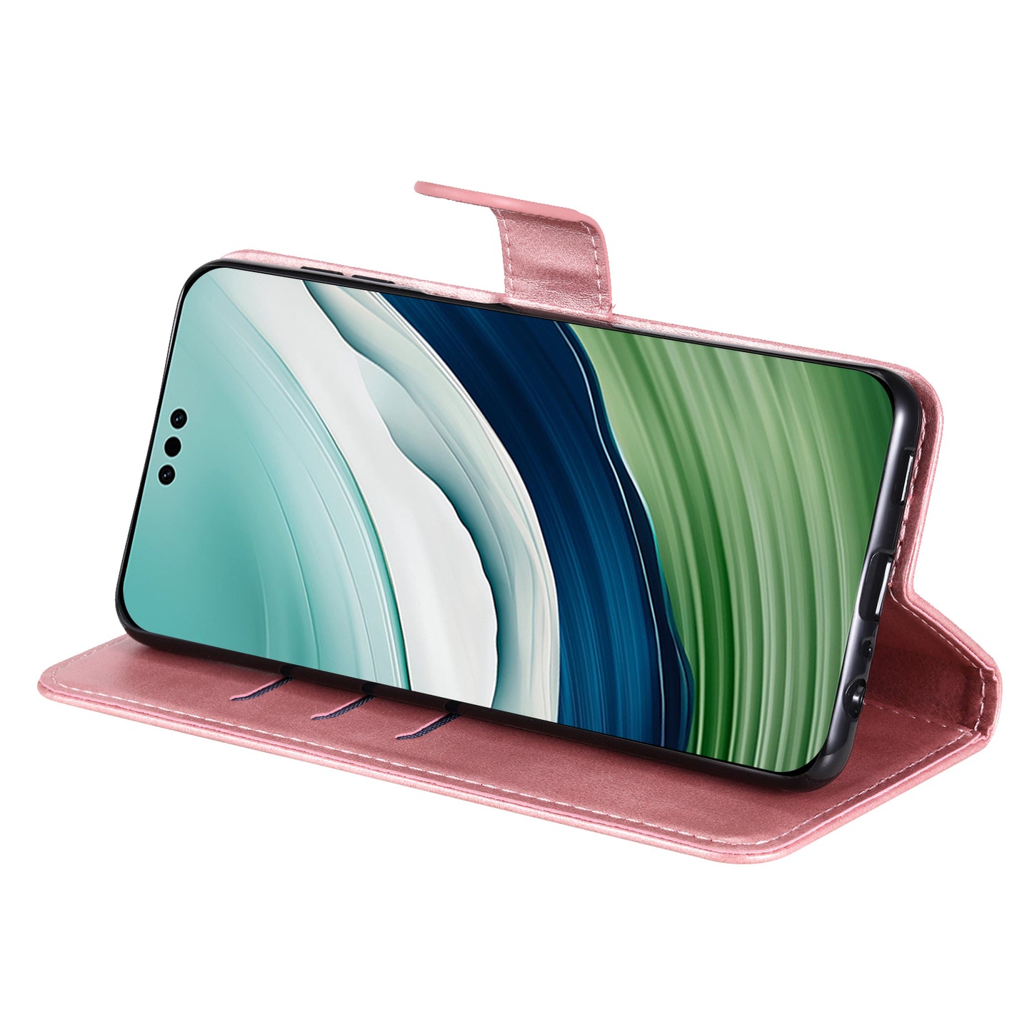 For Huawei Mate 60 Pro Case Shockproof Calf Texture Zipper Wallet Stand Smartphone Cover