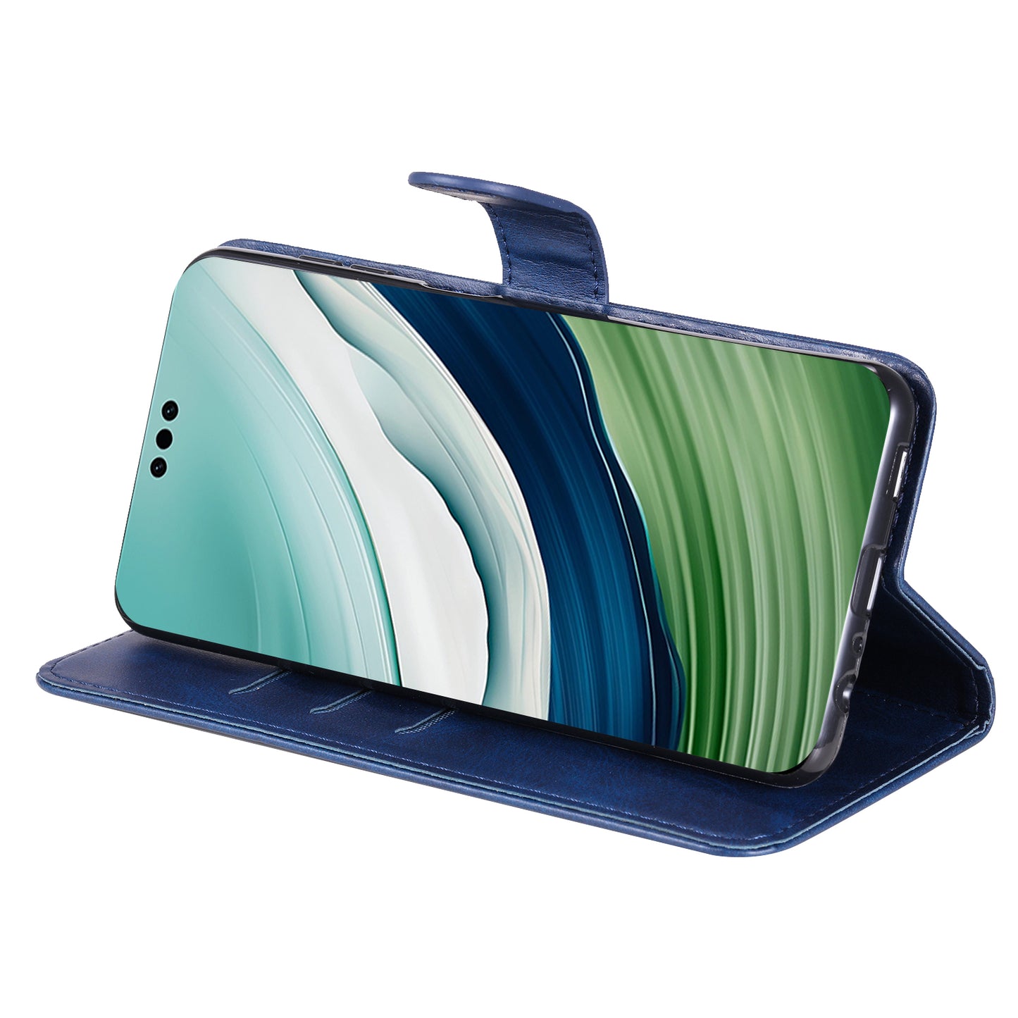 For Huawei Mate 60 Pro Case Shockproof Calf Texture Zipper Wallet Stand Smartphone Cover