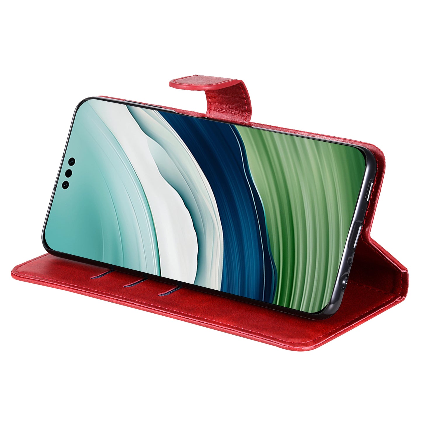 For Huawei Mate 60 Pro Case Shockproof Calf Texture Zipper Wallet Stand Smartphone Cover