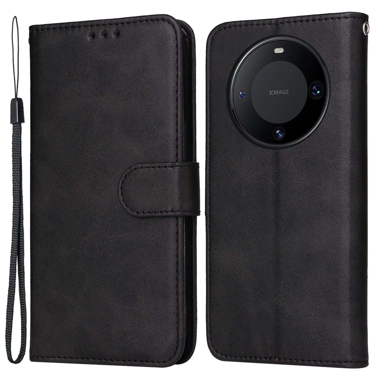 For Huawei Mate 60 Pro Case Calf Texture Wallet Stand PU Leather Protection Cell Phone Cover
