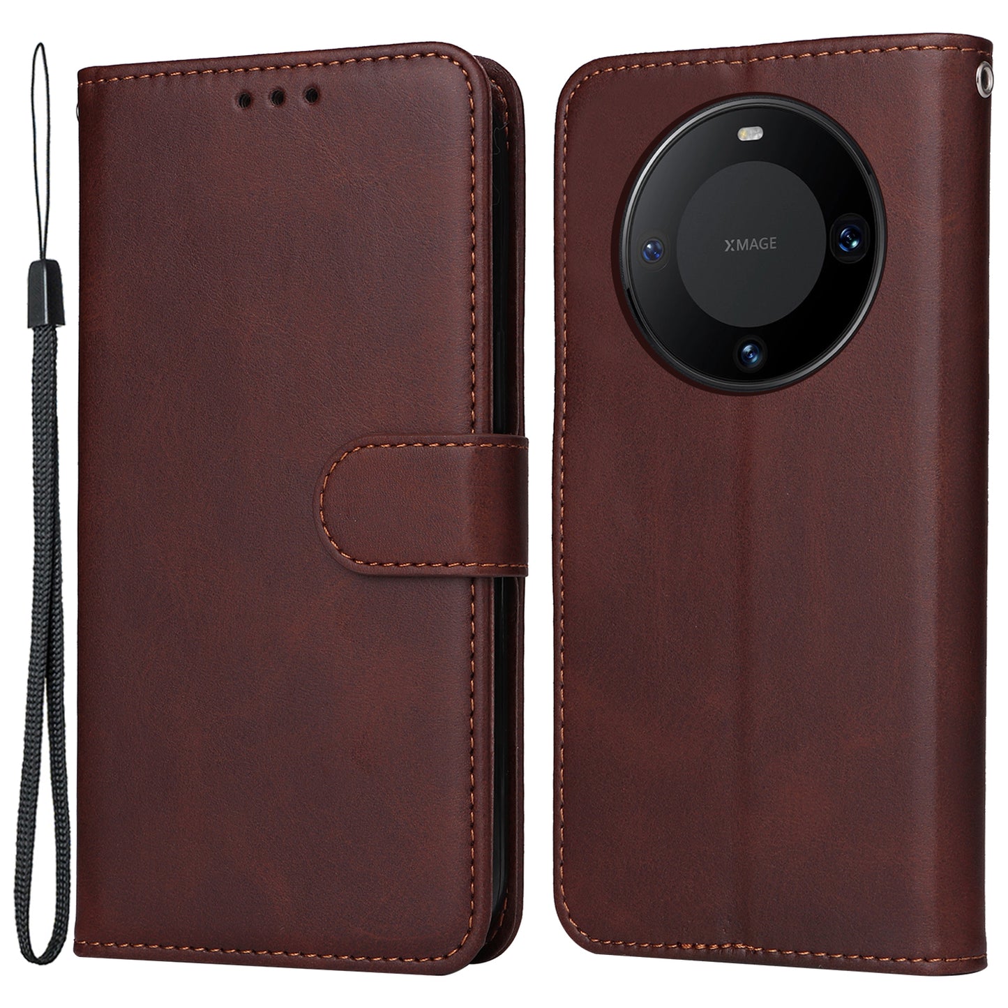 For Huawei Mate 60 Pro Case Calf Texture Wallet Stand PU Leather Protection Cell Phone Cover