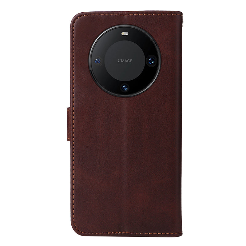 For Huawei Mate 60 Pro Case Calf Texture Wallet Stand PU Leather Protection Cell Phone Cover