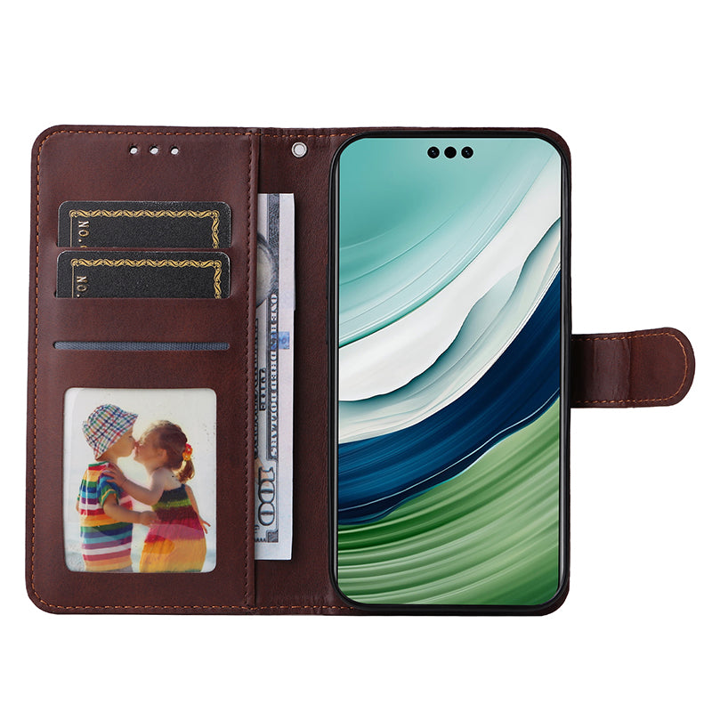 For Huawei Mate 60 Pro Case Calf Texture Wallet Stand PU Leather Protection Cell Phone Cover