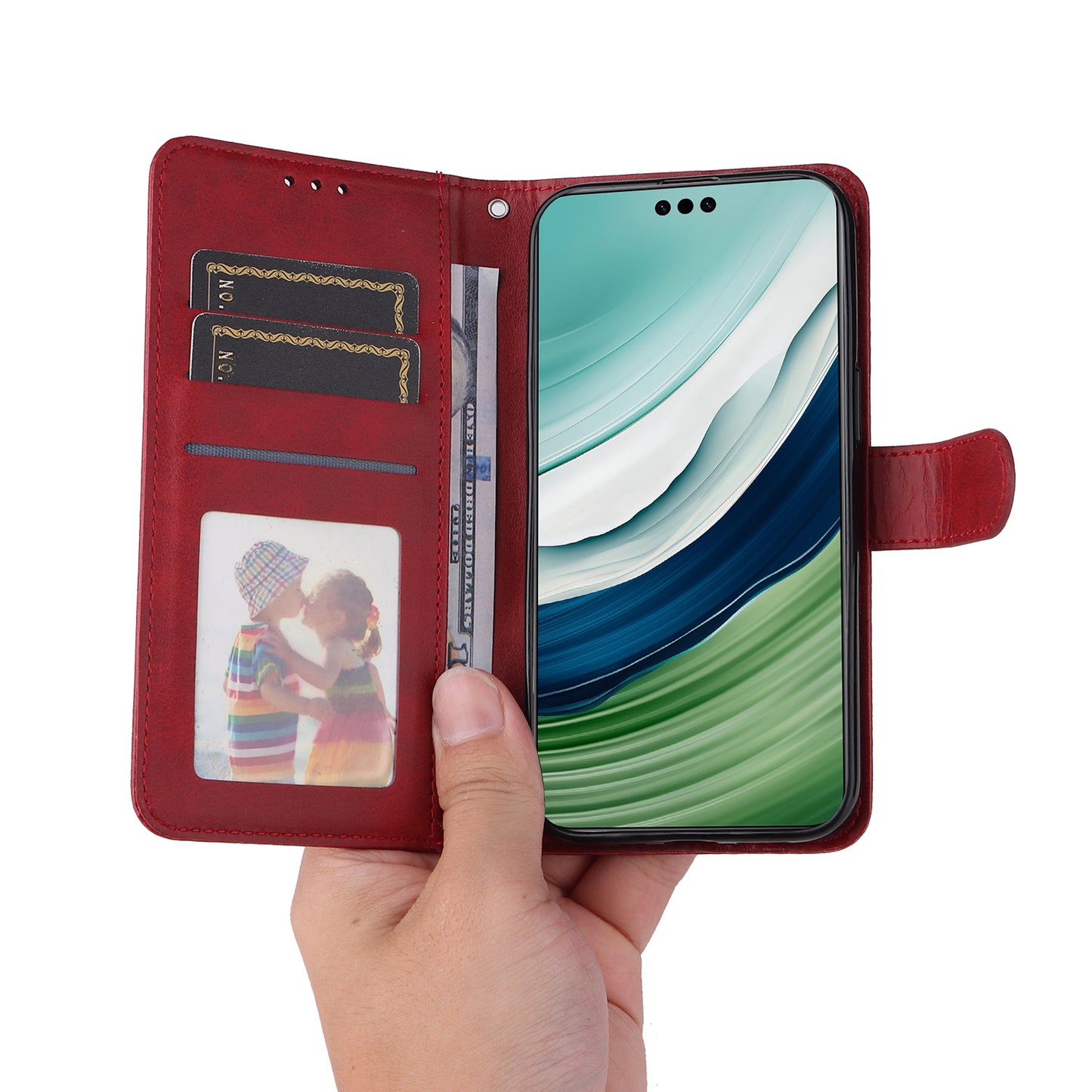 For Huawei Mate 60 Pro Case Calf Texture Wallet Stand PU Leather Protection Cell Phone Cover