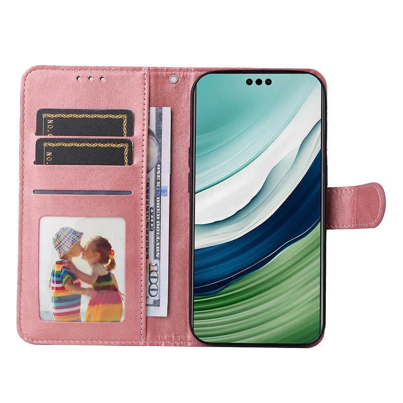 For Huawei Mate 60 Pro Case Calf Texture Wallet Stand PU Leather Protection Cell Phone Cover