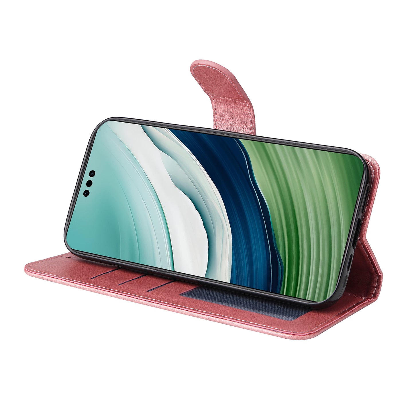 For Huawei Mate 60 Pro Case Calf Texture Wallet Stand PU Leather Protection Cell Phone Cover