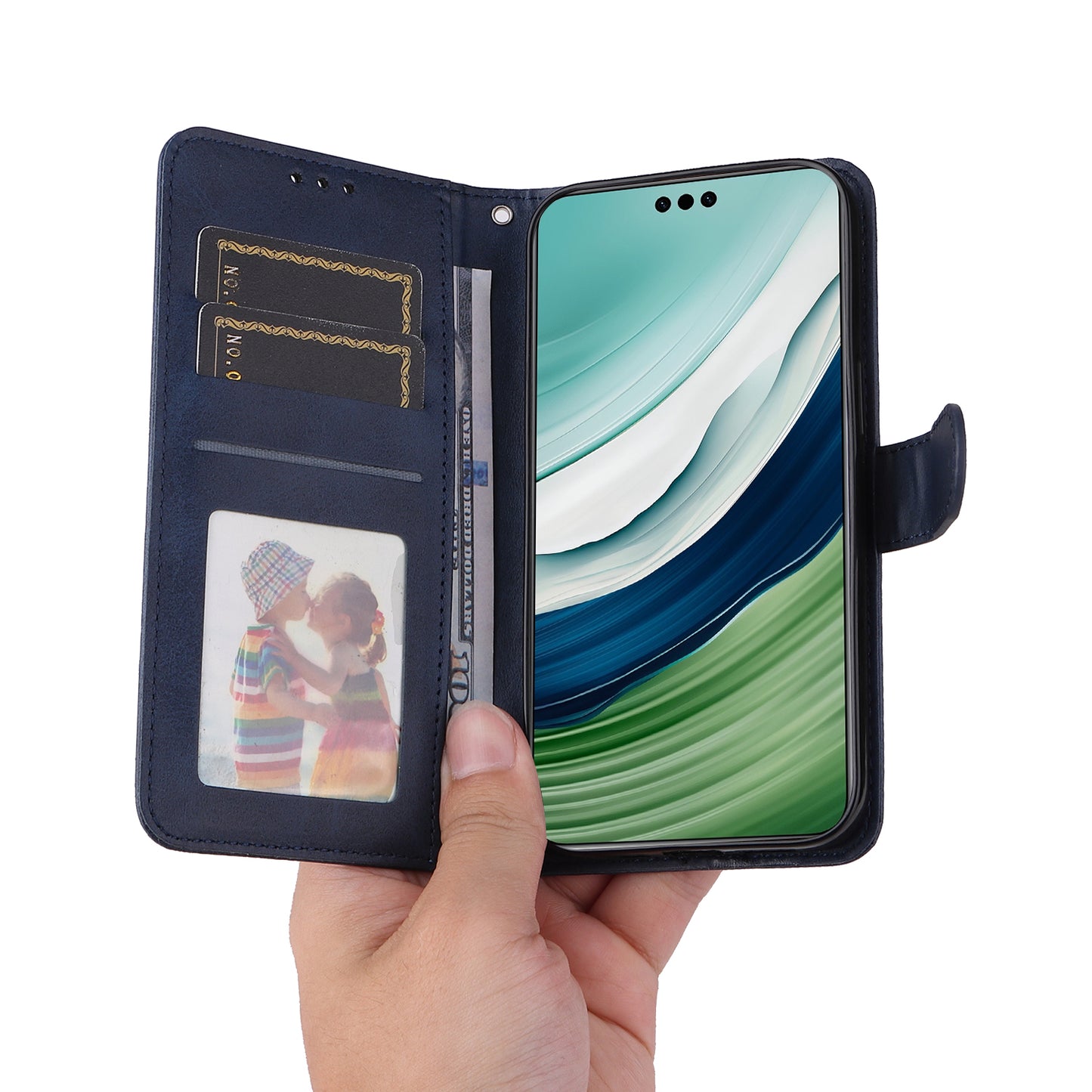 For Huawei Mate 60 Pro Case Calf Texture Wallet Stand PU Leather Protection Cell Phone Cover