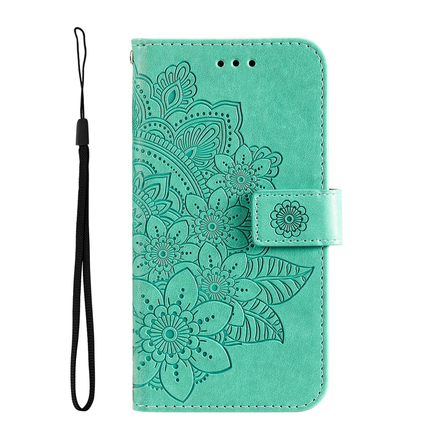 For Huawei Mate 60 Pro Case Flower Imprinted PU Leather Stand Cover Anti-drop Wallet