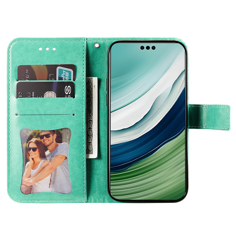 For Huawei Mate 60 Pro Case Flower Imprinted PU Leather Stand Cover Anti-drop Wallet