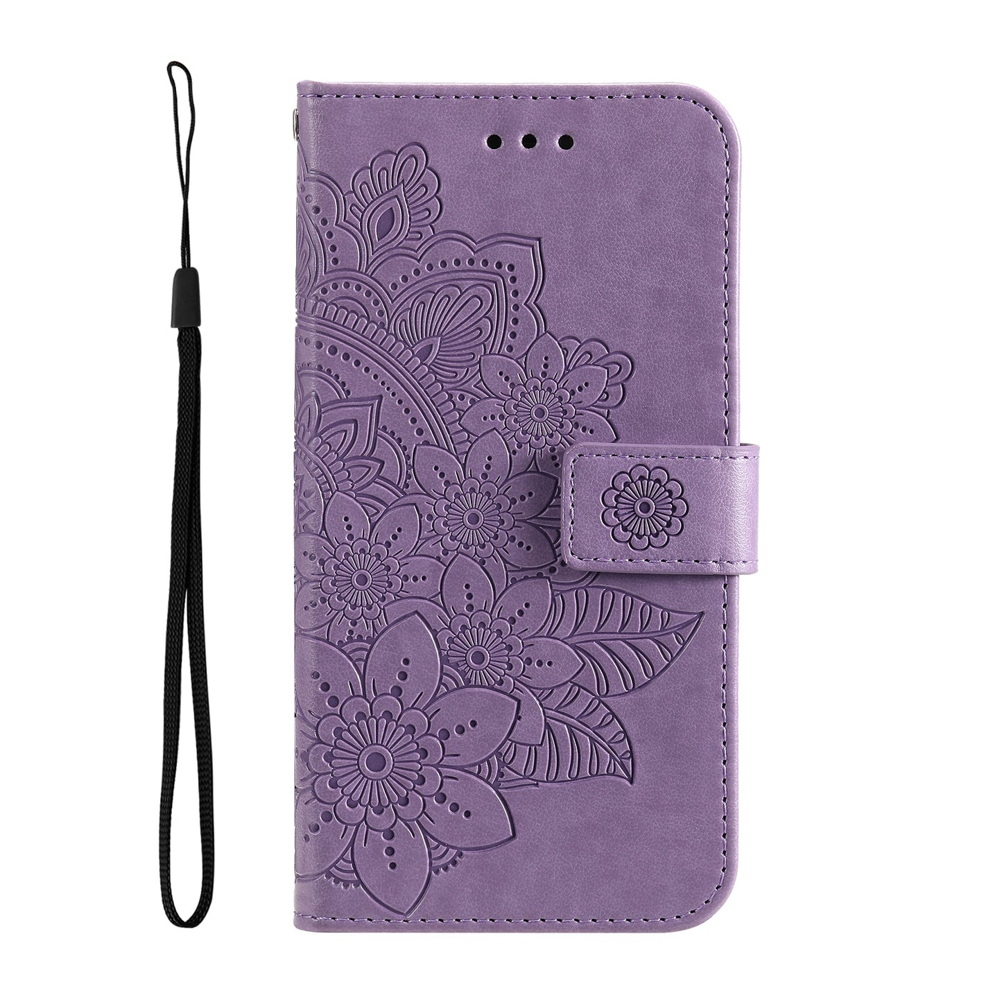 For Huawei Mate 60 Pro Case Flower Imprinted PU Leather Stand Cover Anti-drop Wallet
