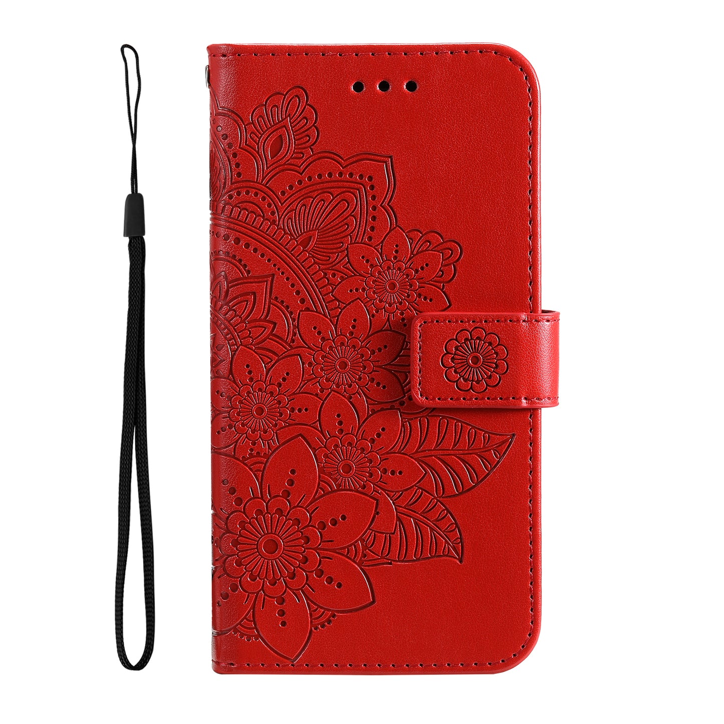 For Huawei Mate 60 Pro Case Flower Imprinted PU Leather Stand Cover Anti-drop Wallet