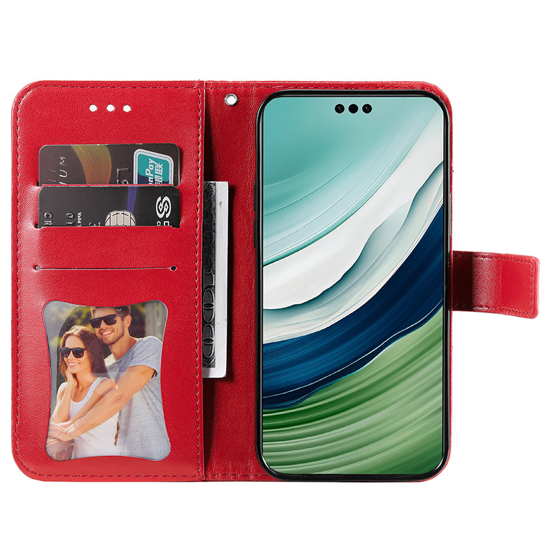 For Huawei Mate 60 Pro Case Flower Imprinted PU Leather Stand Cover Anti-drop Wallet